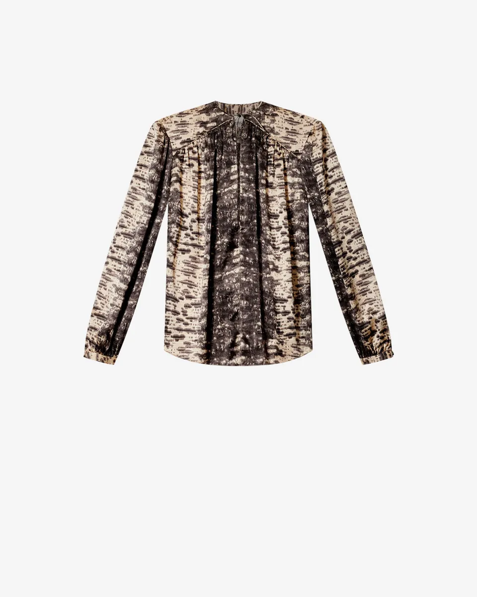 Isabel Marant Laraya blouse beige soie python