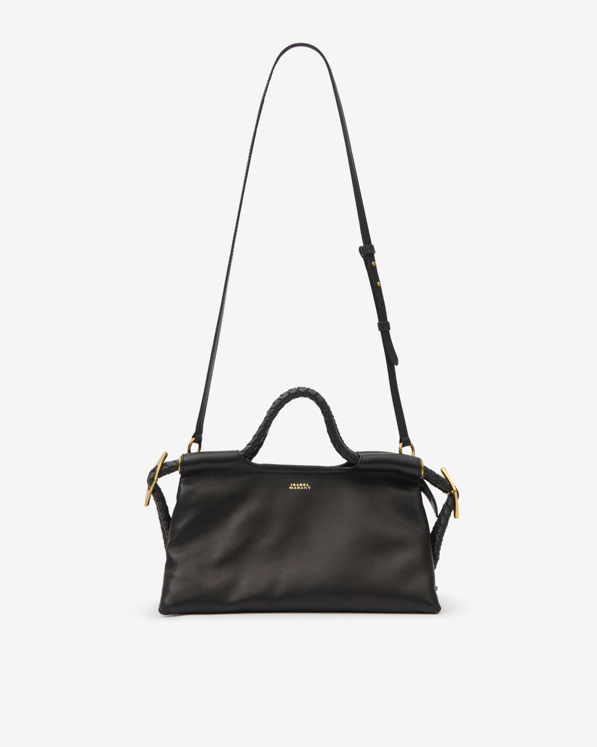 Isabel Marant Pipa M PM0124FA sac cuir noir tressé