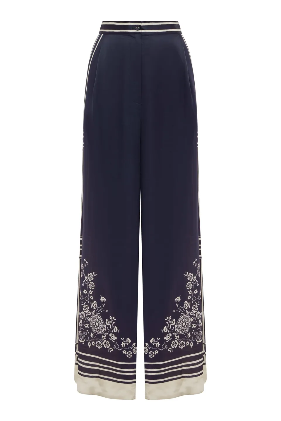 Alemaïs Banderra pantalon large soie imprimé floral