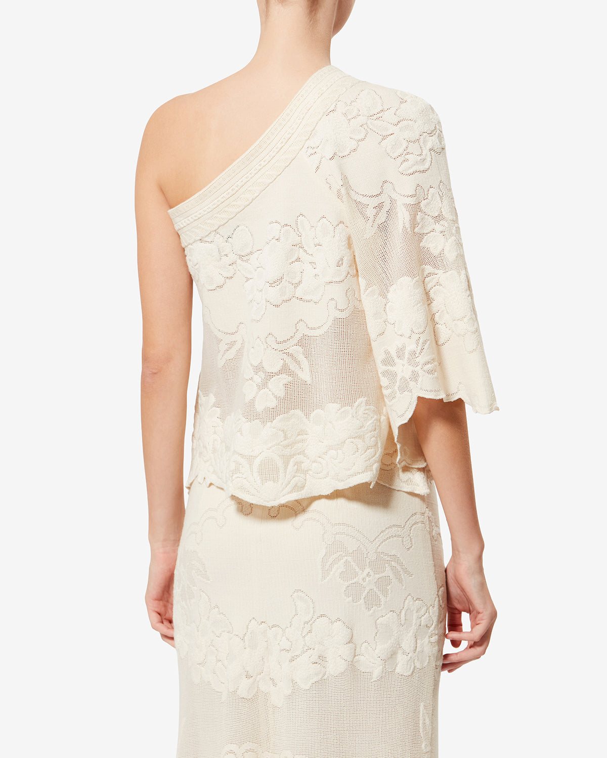 Isabel Marant Shilo top asymétrique écru guipure T1
