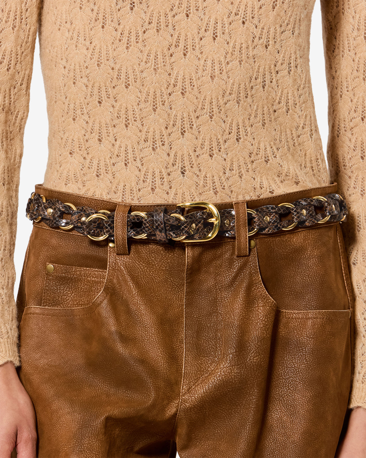Isabel Marant Bali ceinture cuir mocha 3 cm