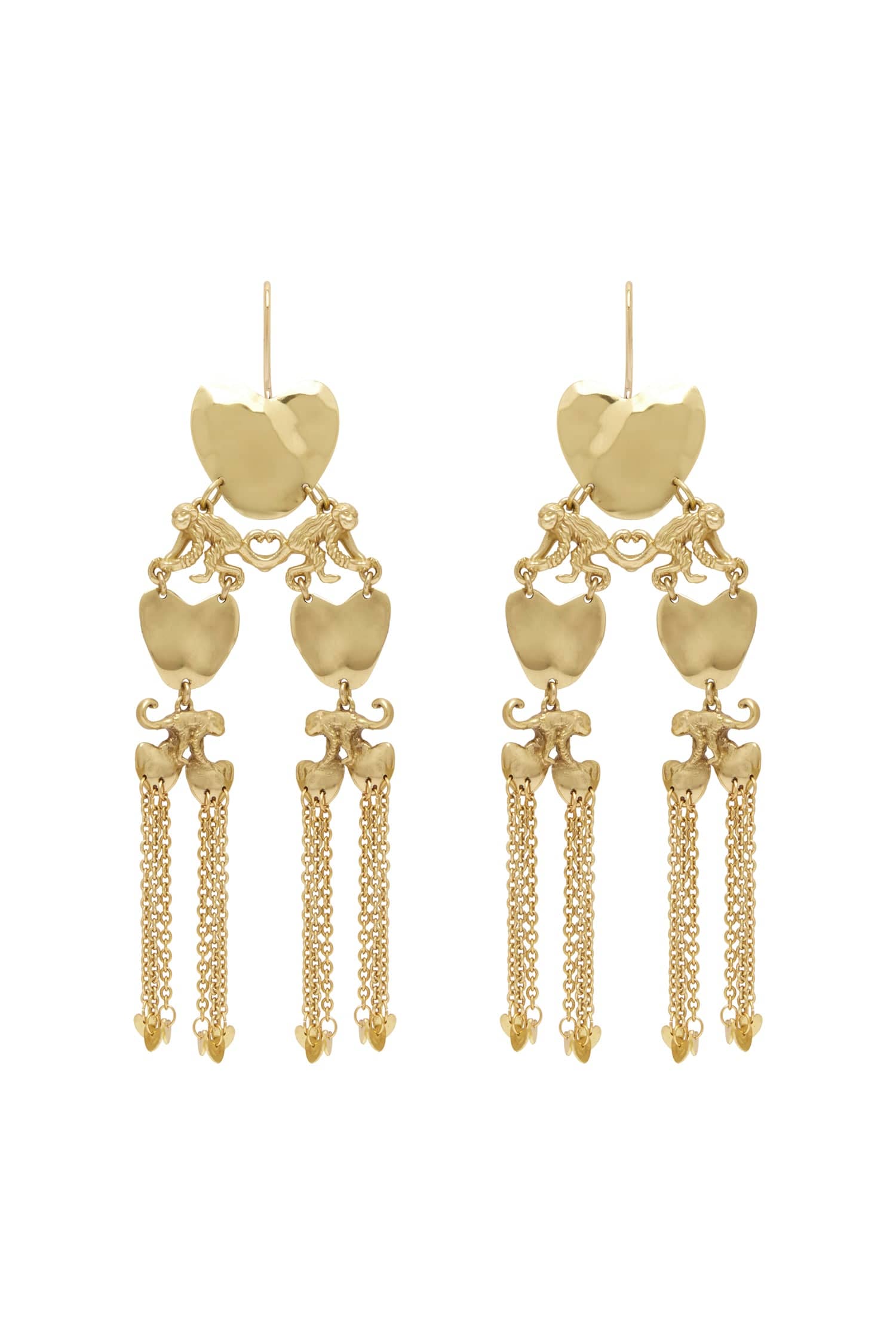 Alemäis Jem Heart Monkey boucles d'oreilles pendantes