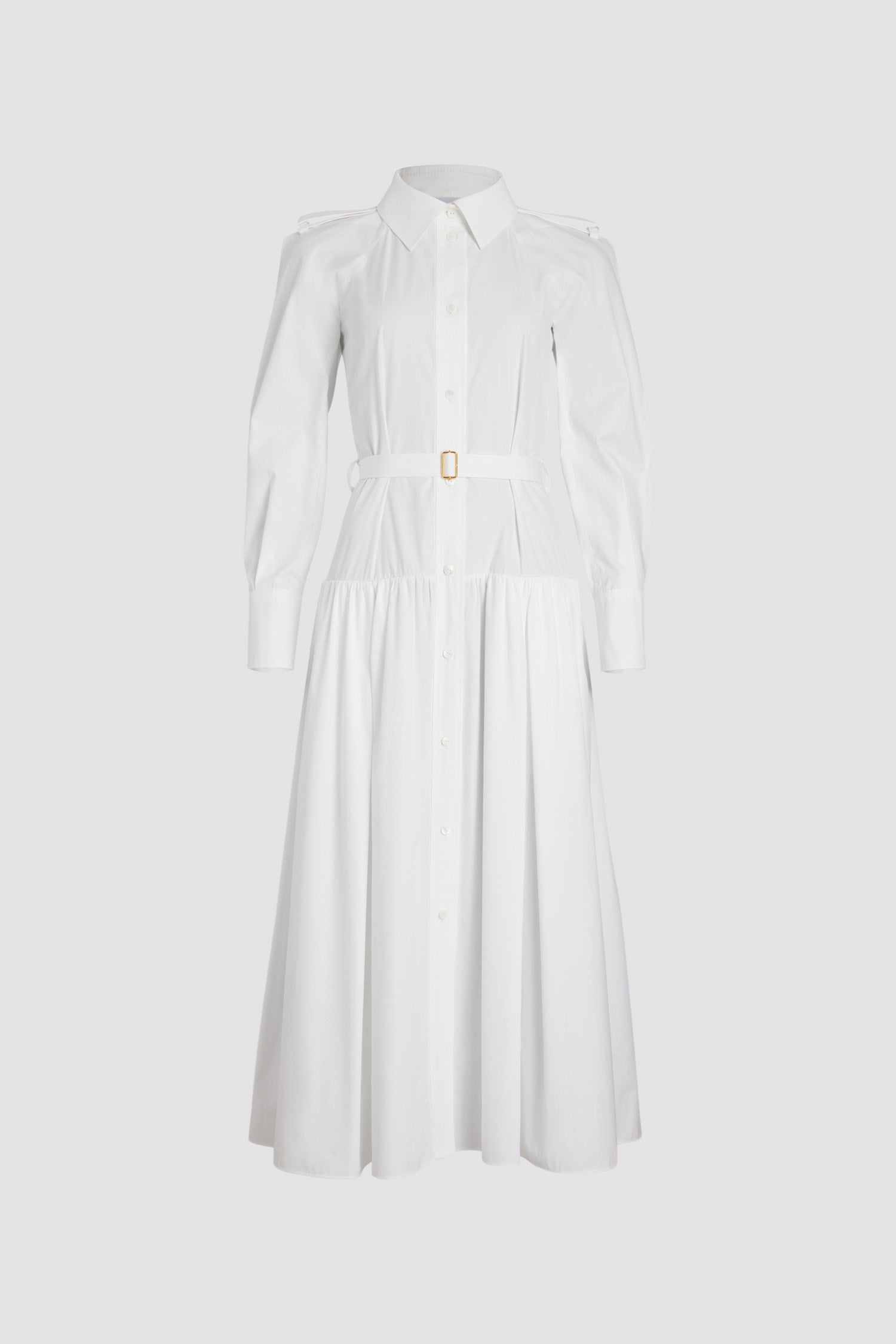 Patou DR154 robe chemise maxi coton bio blanche