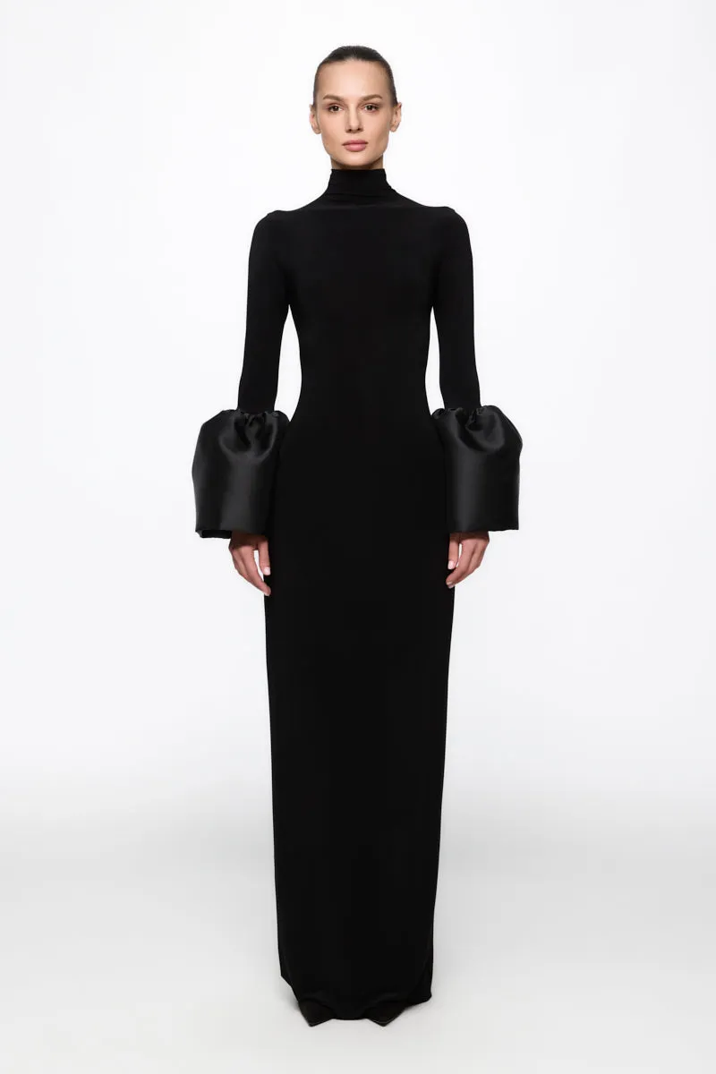 ATU Body Couture Midi robe midi taffetas col haut taille S
