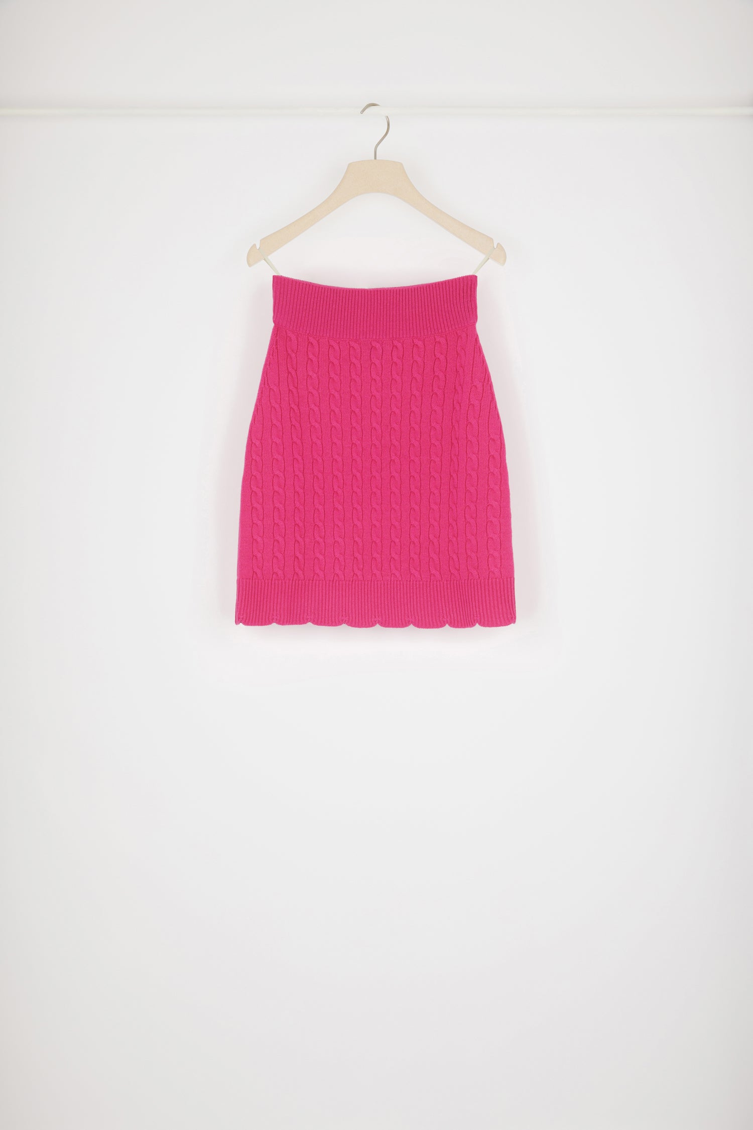 Patou H22KN1078056474F jupe maille fuchsia laine mérinos