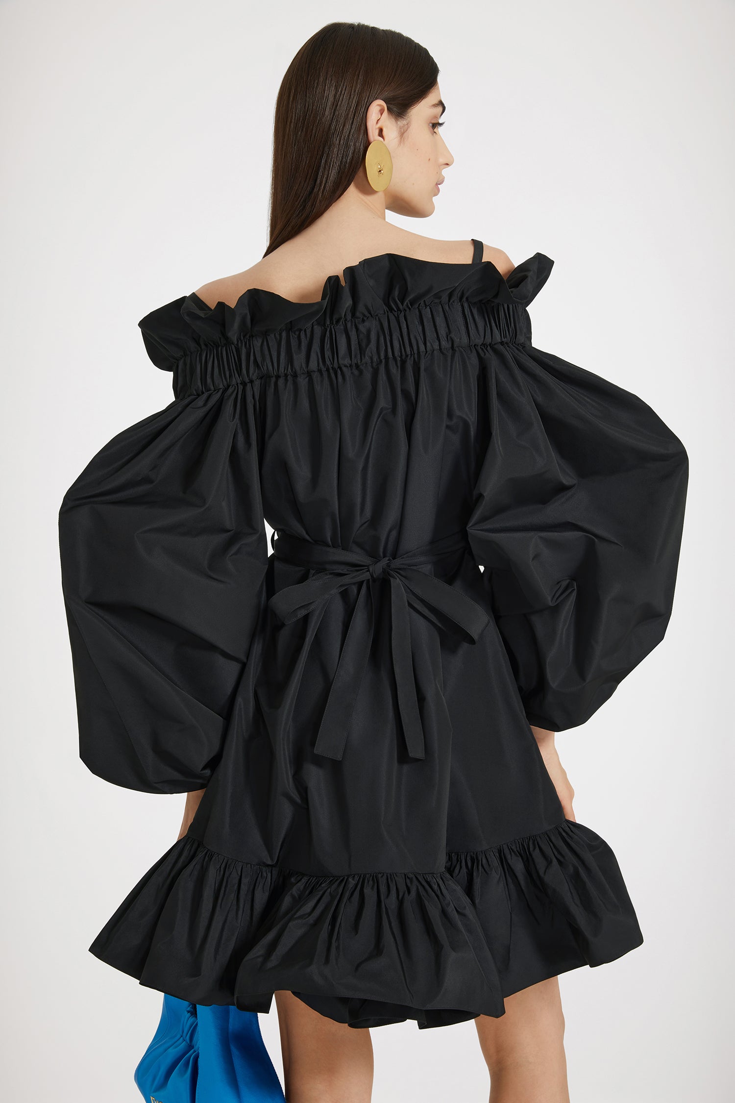 Patou Volume mini robe faille recyclée noire