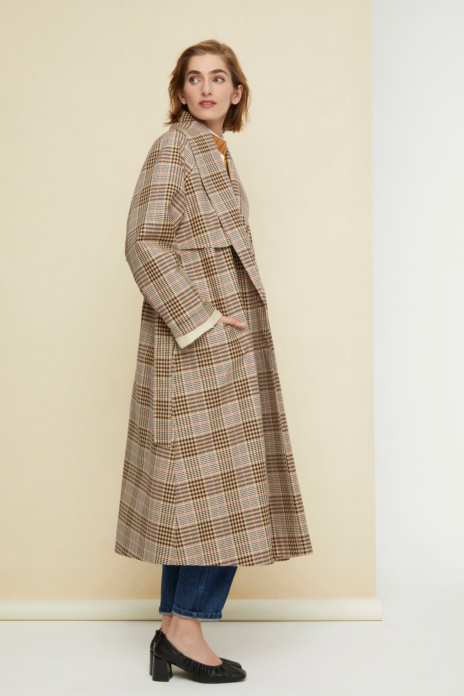 Patou Coats A20CO00500515027 trench tartan gabardine coton