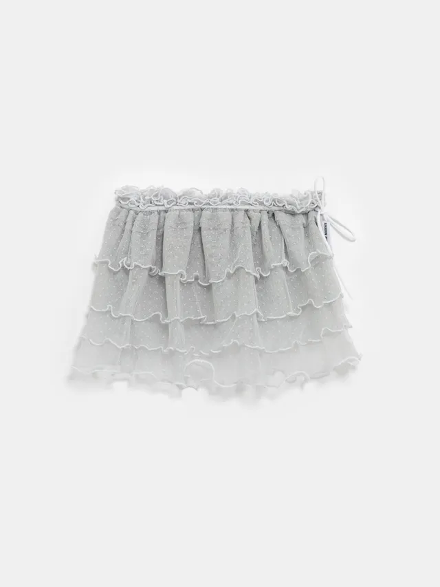 Ester Manas Mini Manas Grey Polka Dot jupe silver