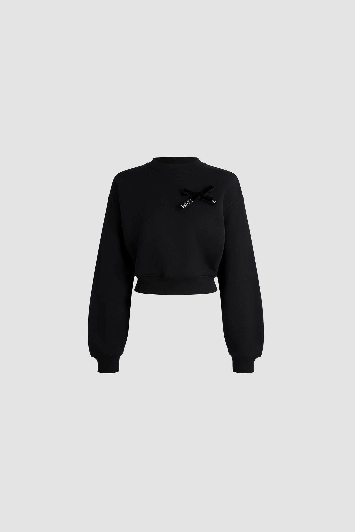 Patou JE264 sweatshirt cropped coton bio noir nœud