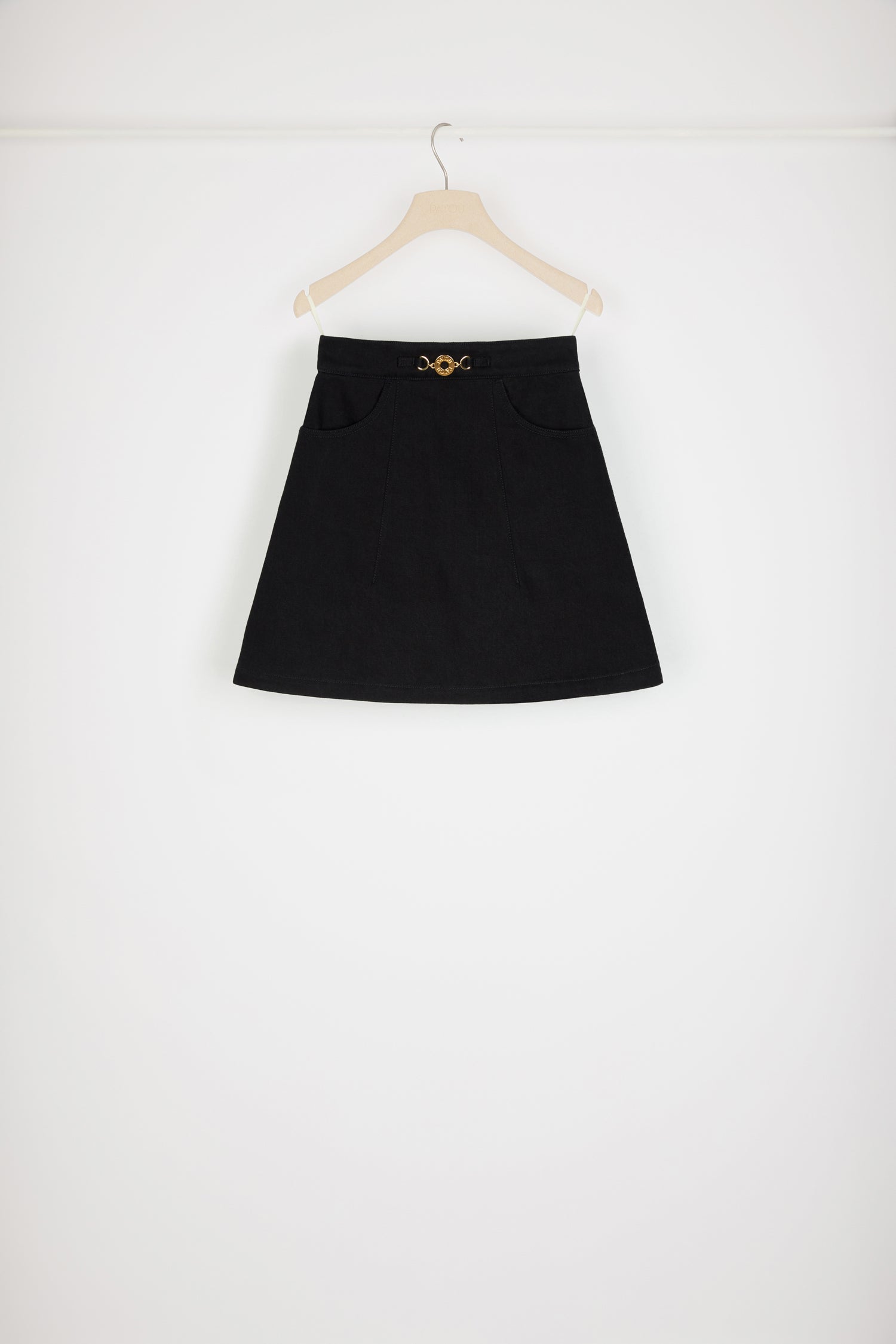 Patou Denim SK042 mini jupe jean noir coton bio