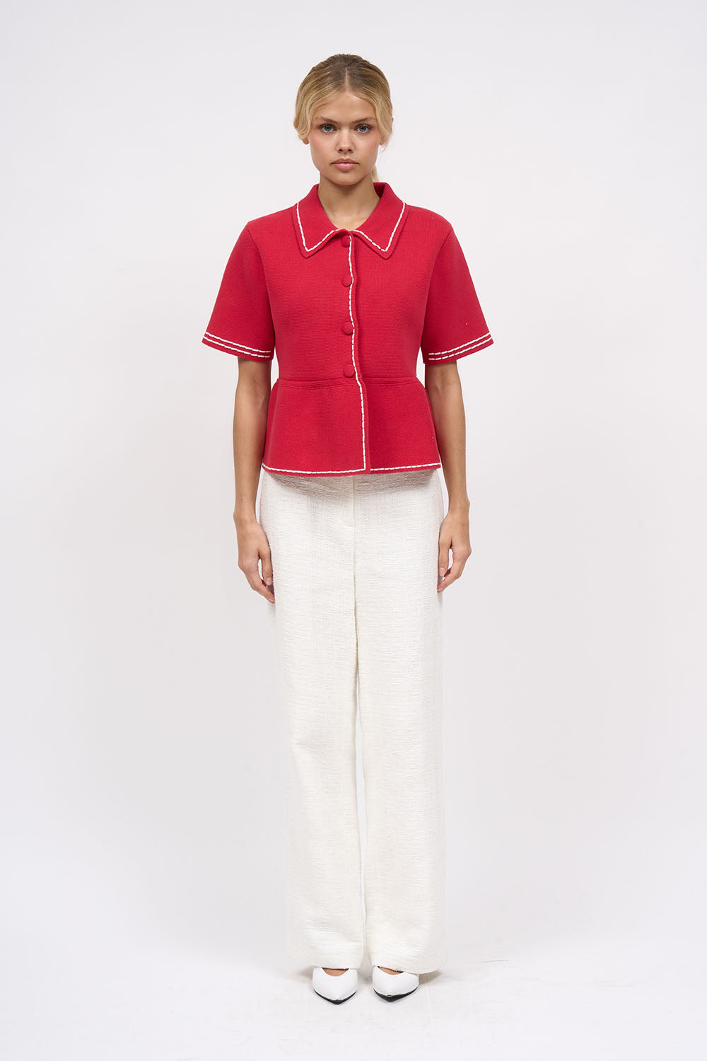 Paul & Joe Fanfan cardigan milano coton rouge