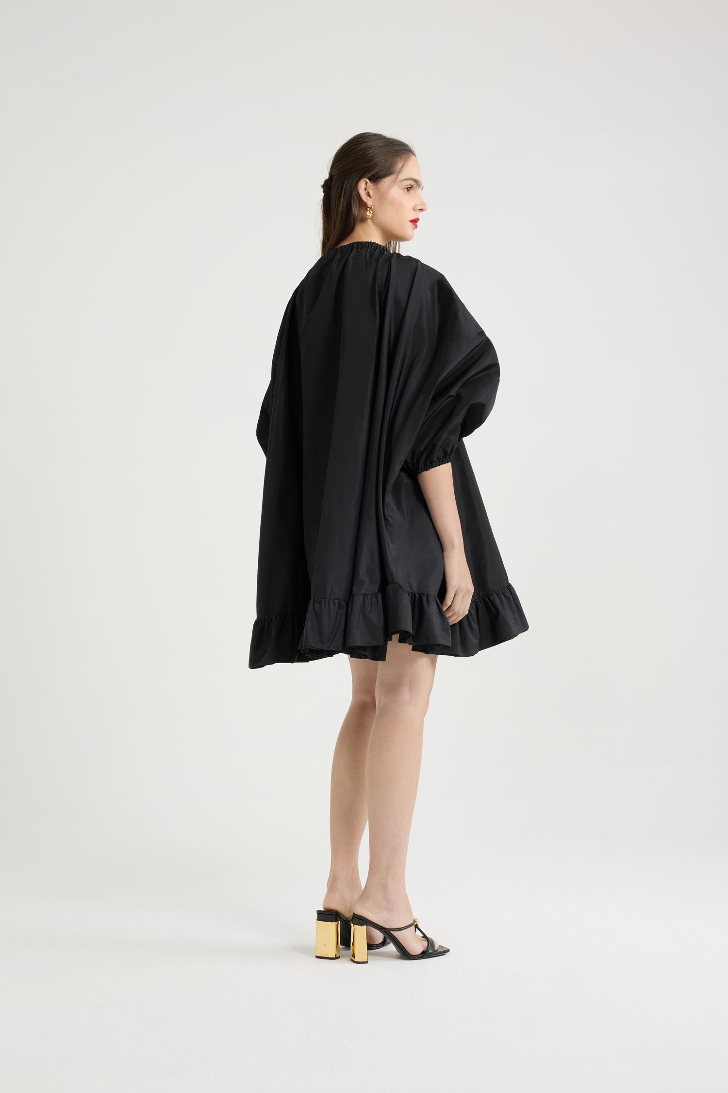 Patou DR108 robe faille recyclée volants noir 38