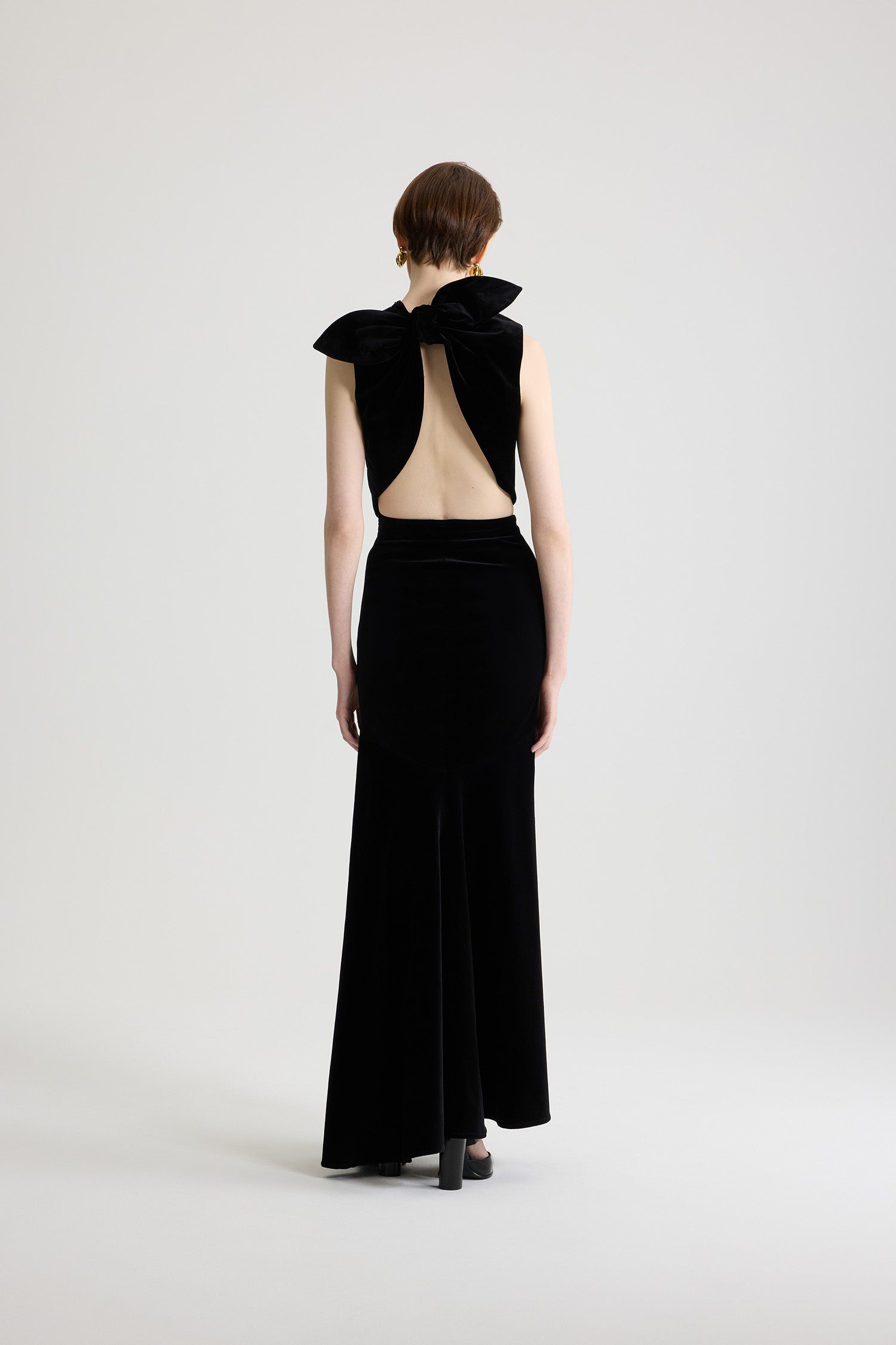 Patou SK068 jupe sirène velours coton noir 34-44