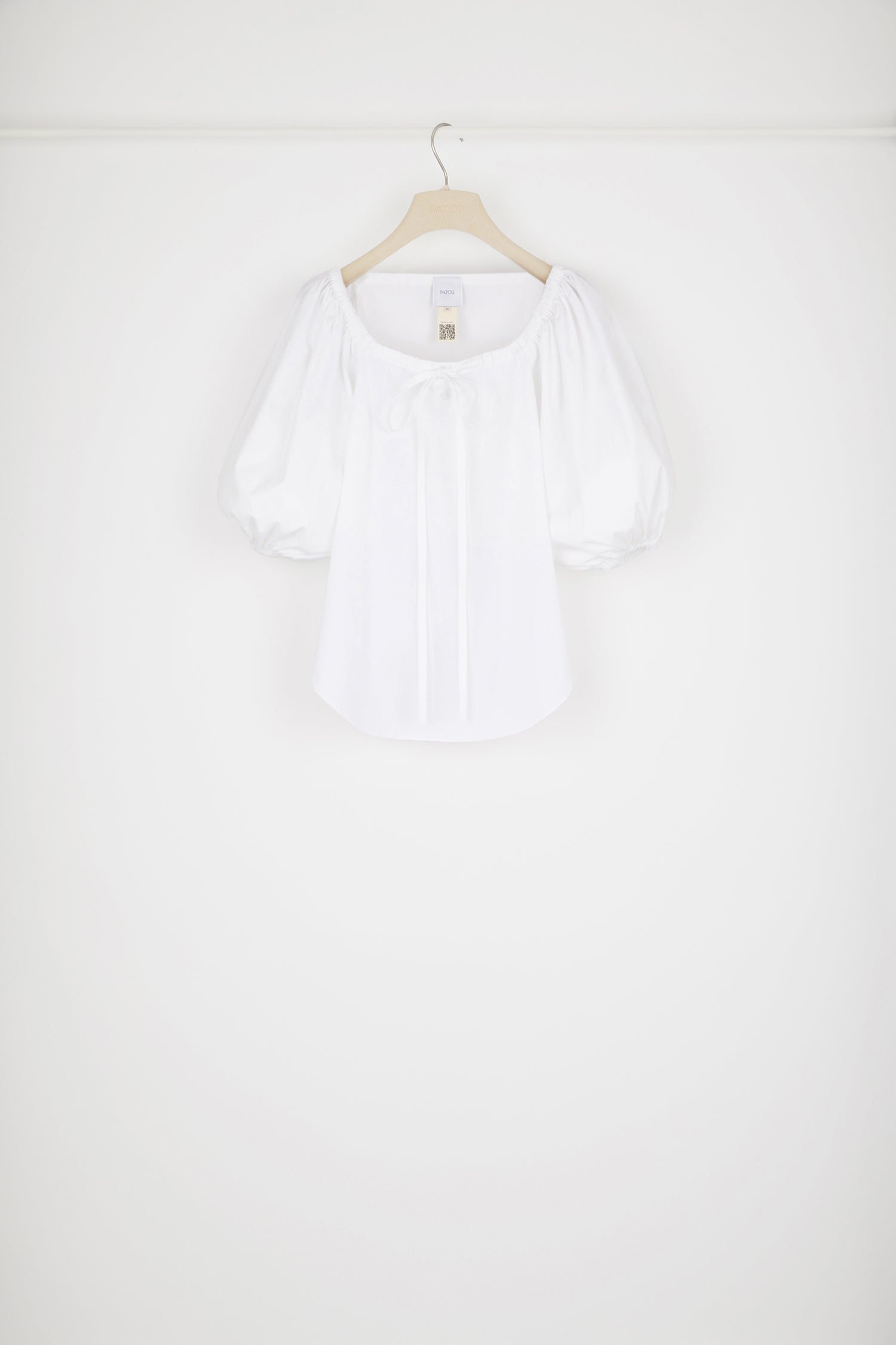 Patou TO030 top blanc coton bio col carré