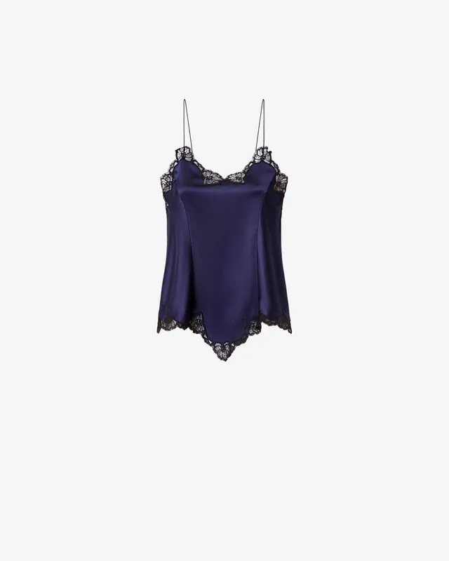 Isabel Marant Amael top caraco soie nuit dentelle taille 34-42