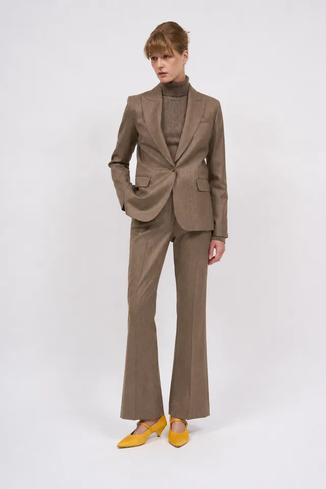 PAUL & JOE Tailoring BOSOLEIL pantalon twill laine rayé
