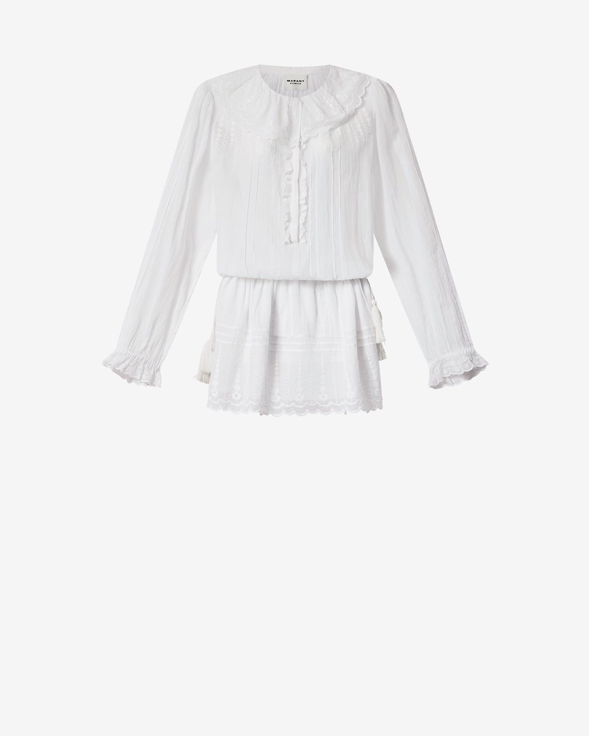 Isabel Marant Lenora robe blanc voile coton brodé
