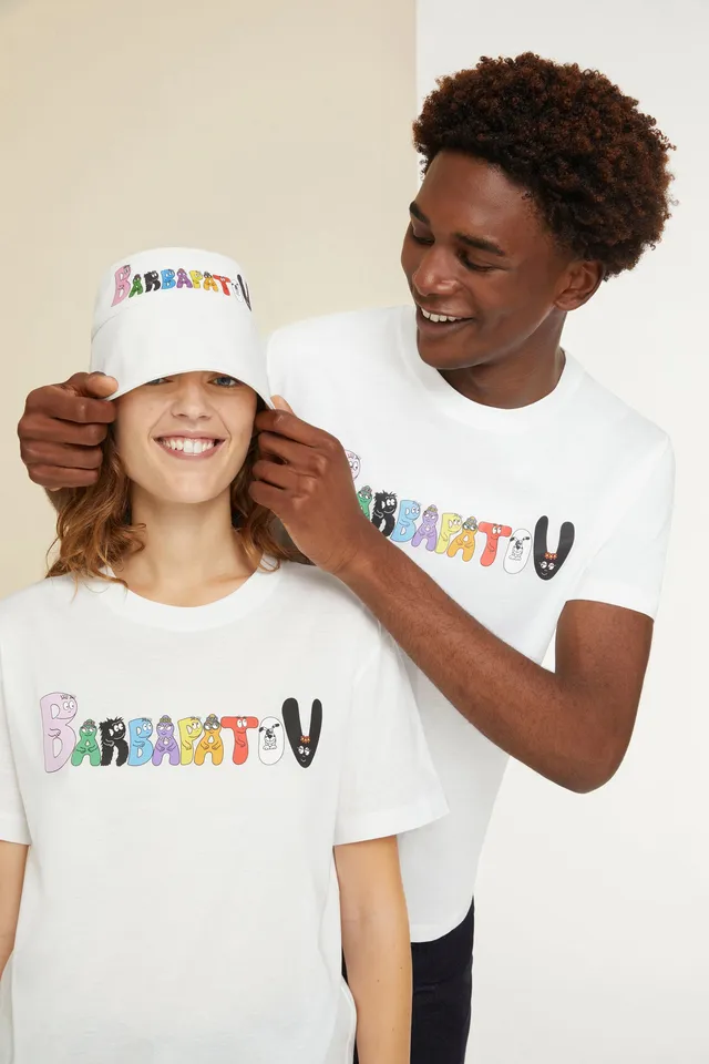 Patou JE046 t-shirt blanc coton bio barbapatou col rond