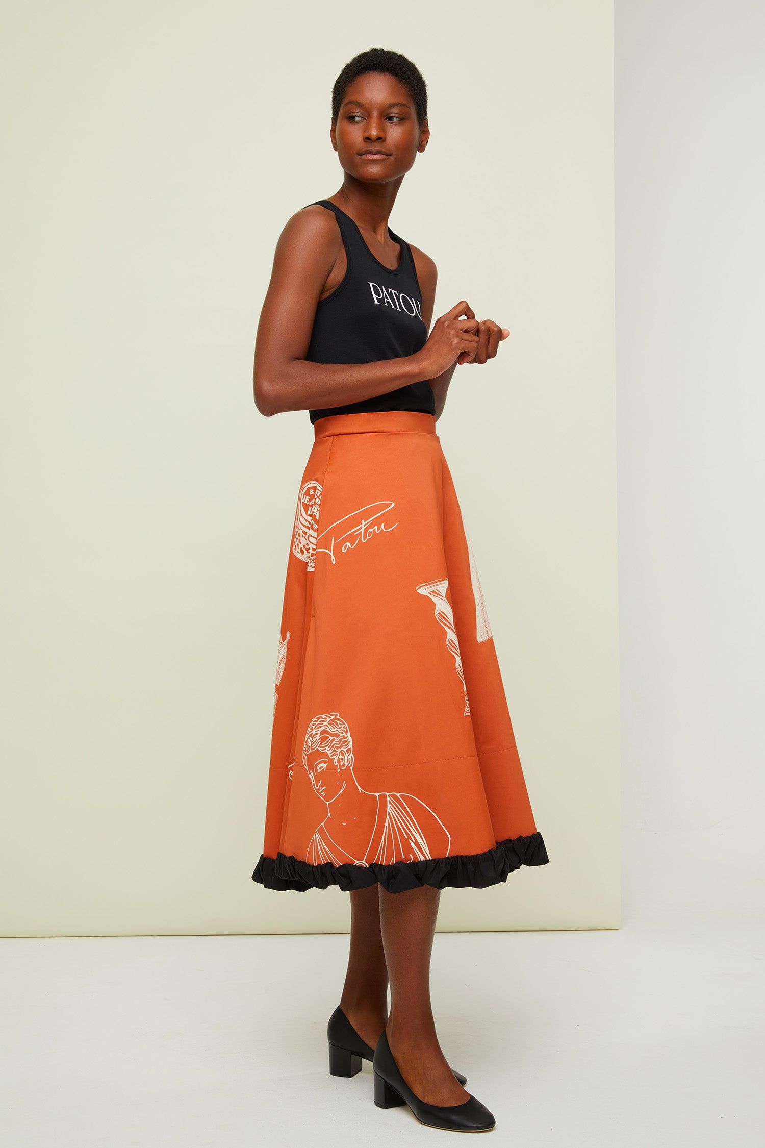 Patou SK001 jupe midi imprimée Sienna Riddle