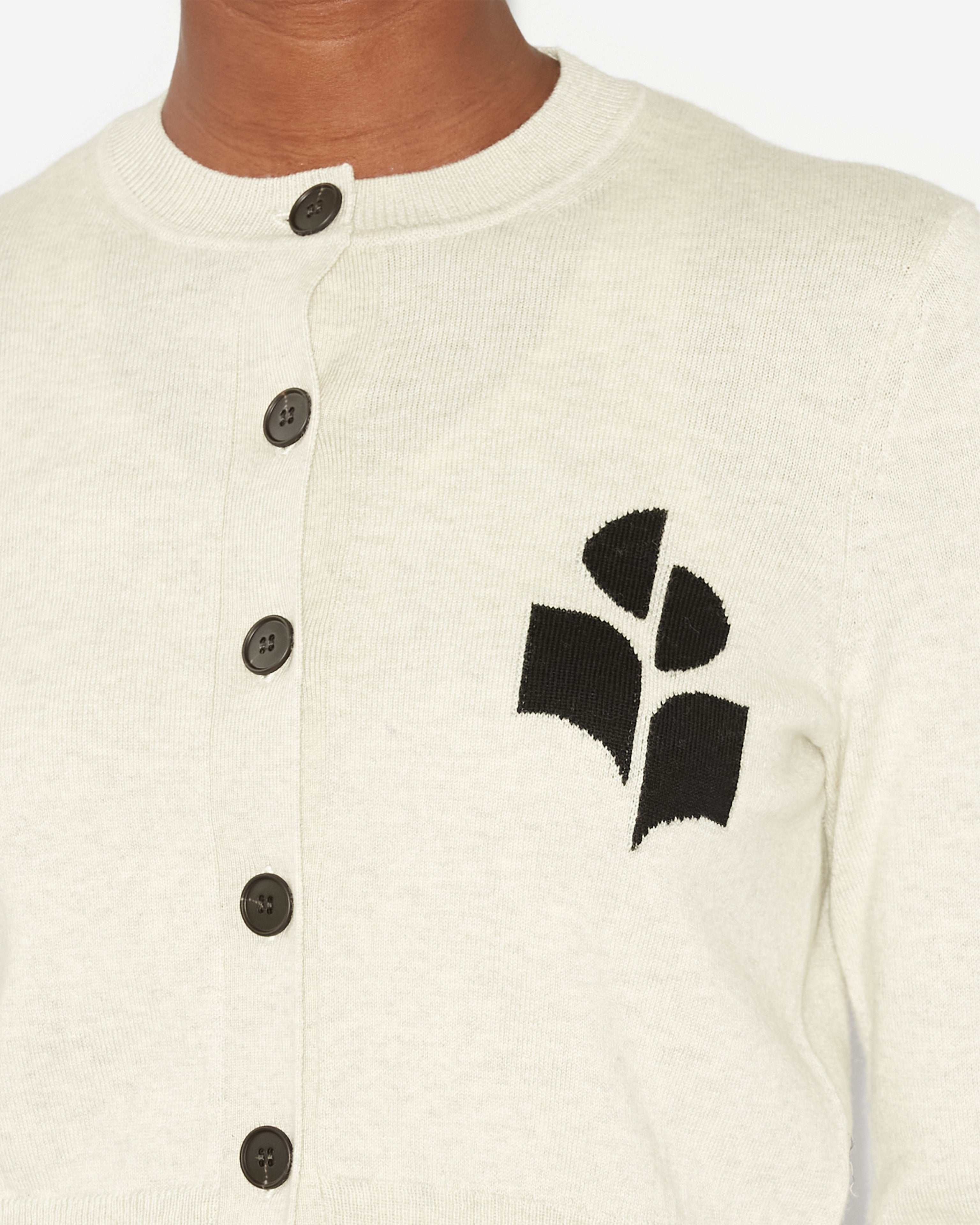 Isabel Marant Newton cardigan coton gris clair boutonné