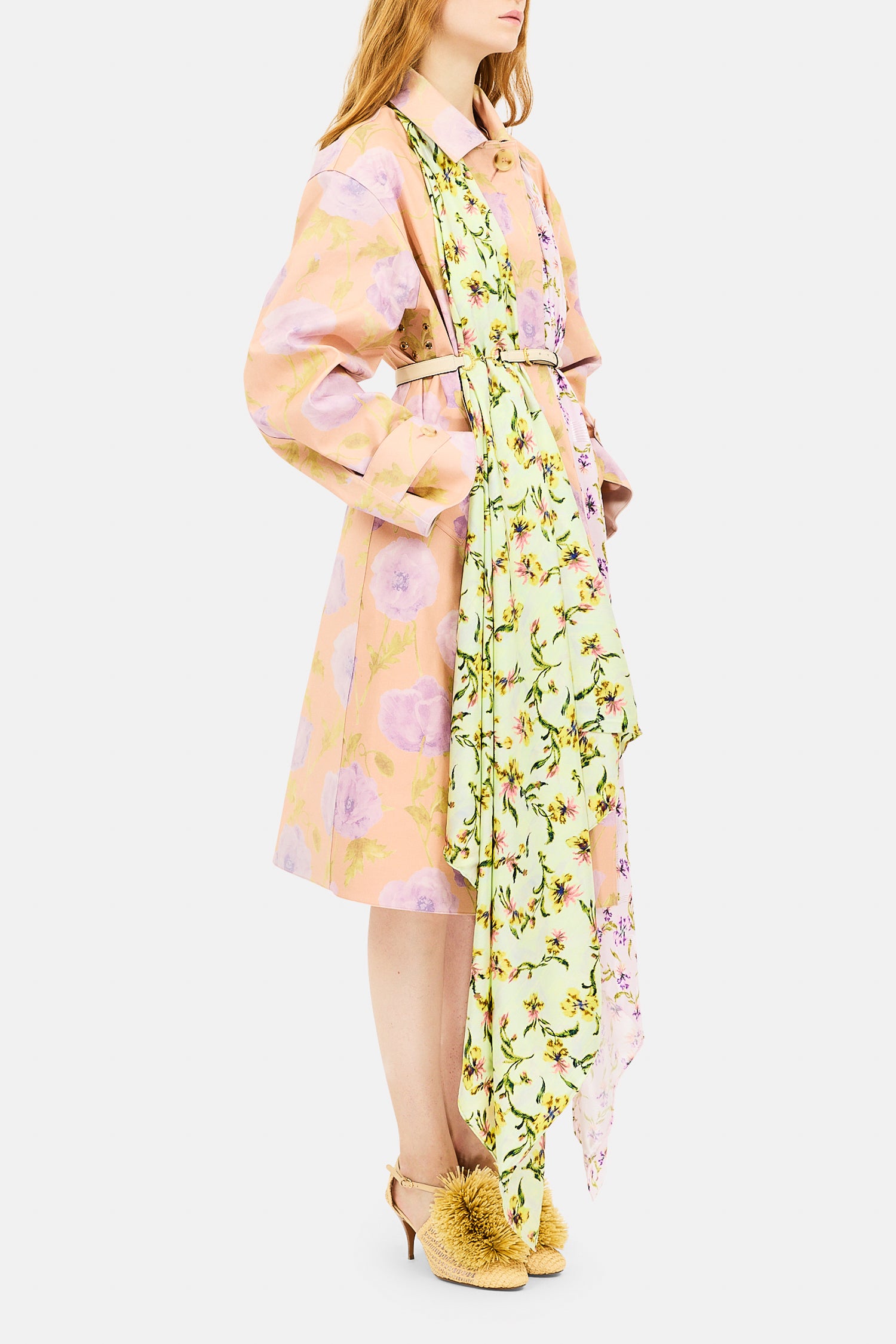Ulla Johnson Chiara foulard soie menthe 120x120 fleurs