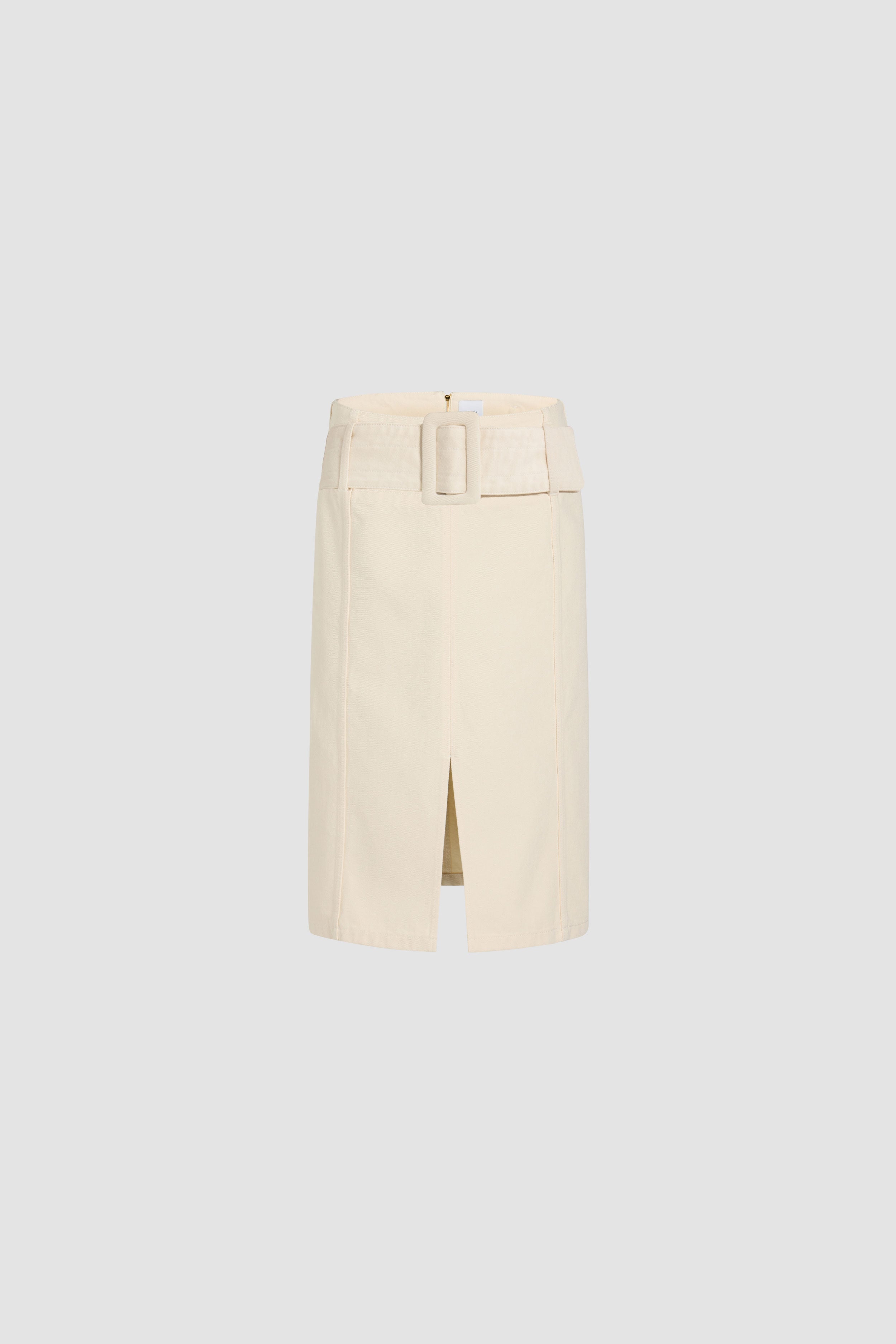Patou Denim P25SK0770178008N jupe midi écru à ceinture