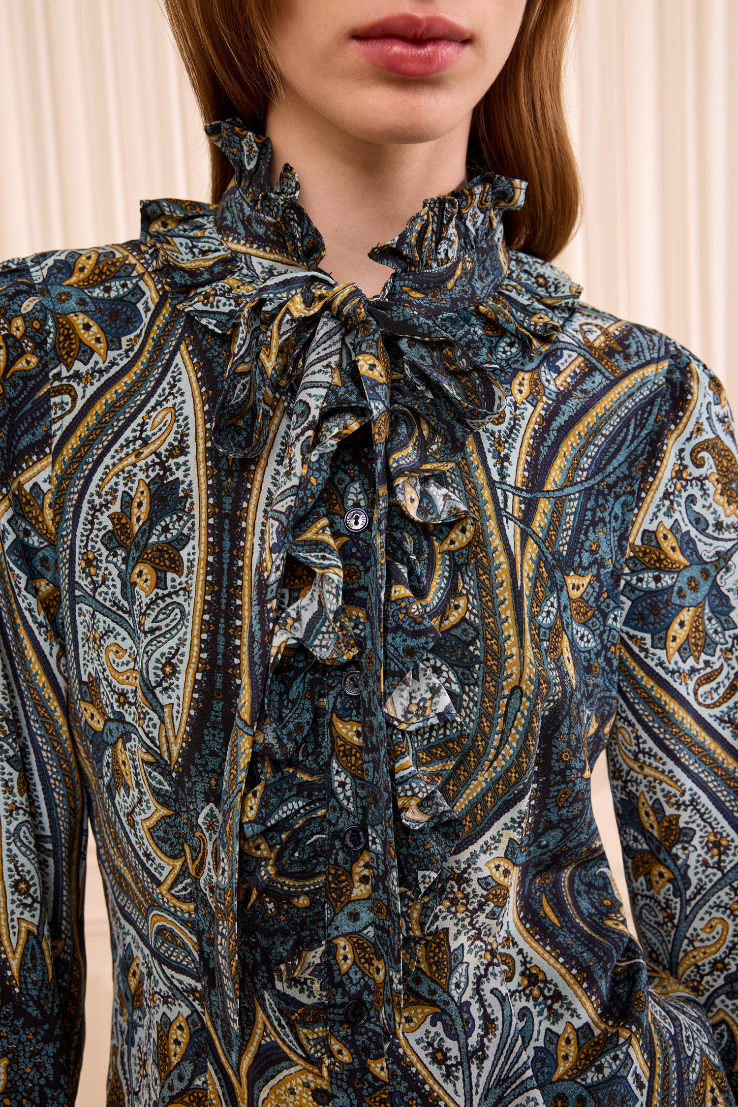 Ulla Johnson Catroux chemisier soie bleu Prussian