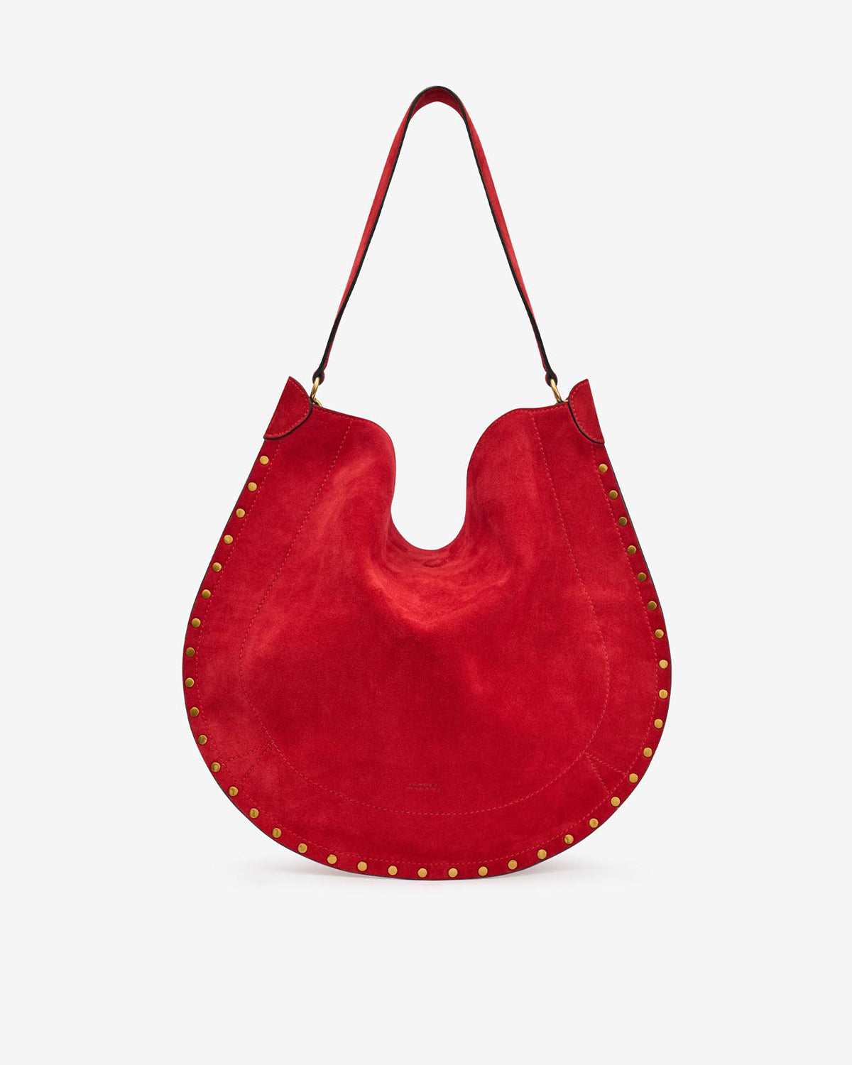 Isabel Marant Oskan Hobo Soft sac cuir velours rouge