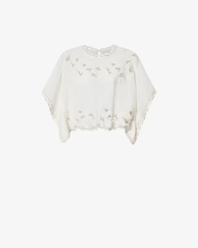 Isabel Marant Relda top blanc broderie anglaise taille 38
