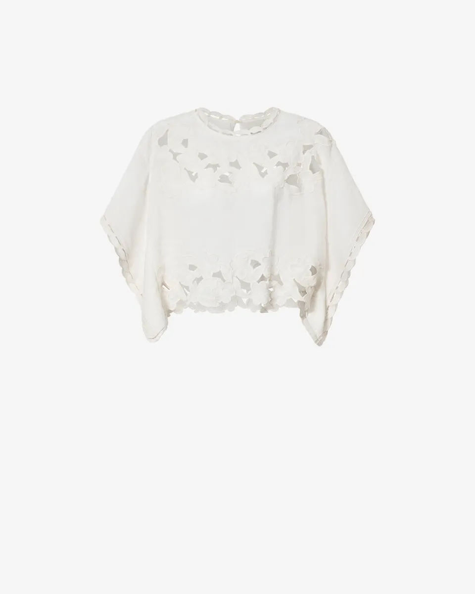 Isabel Marant Relda top blanc broderie anglaise taille 38