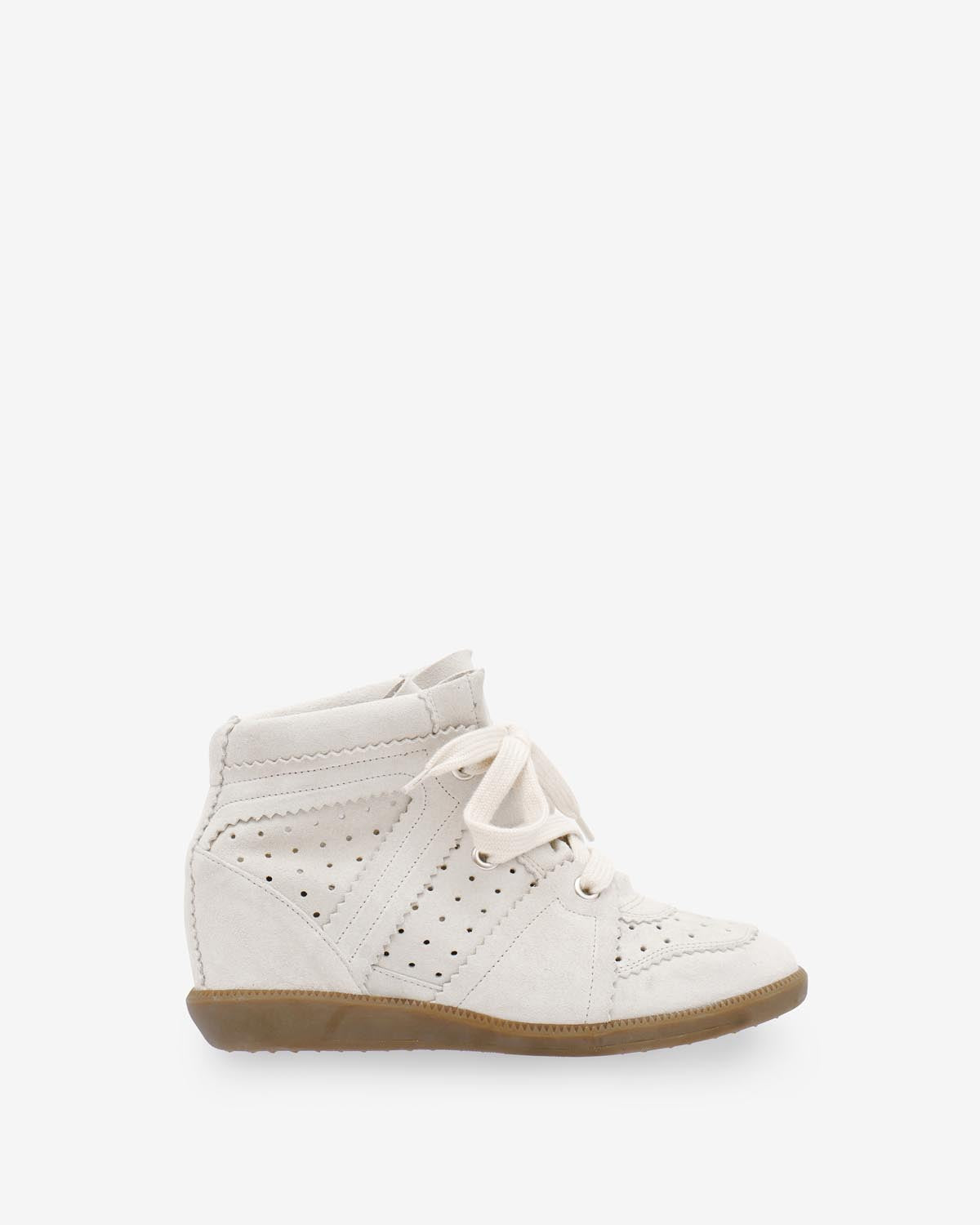 Isabel Marant Bobby baskets beige cuir compensées 5 cm
