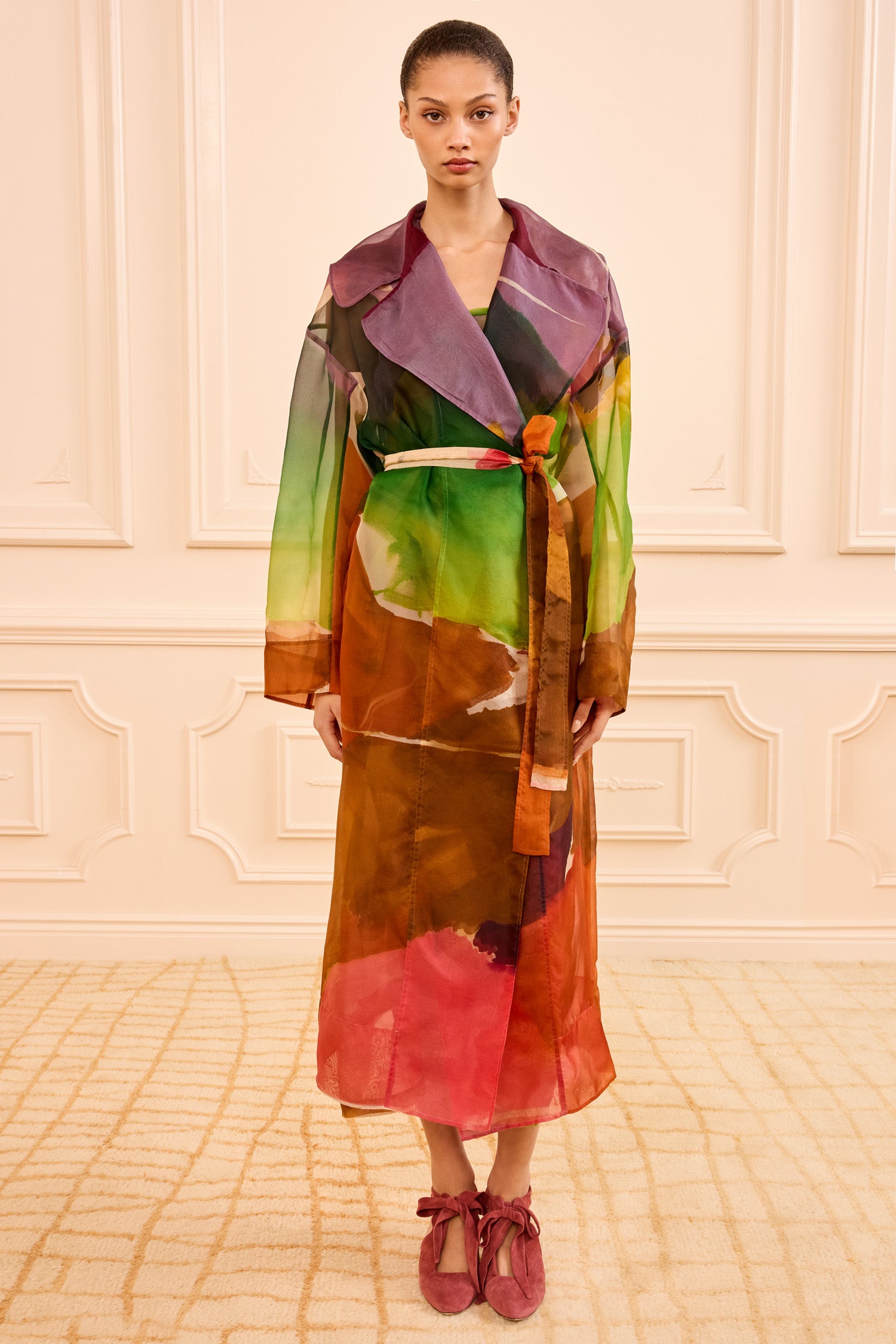 Ulla Johnson Novalie Trench Soie Organza Multicolore