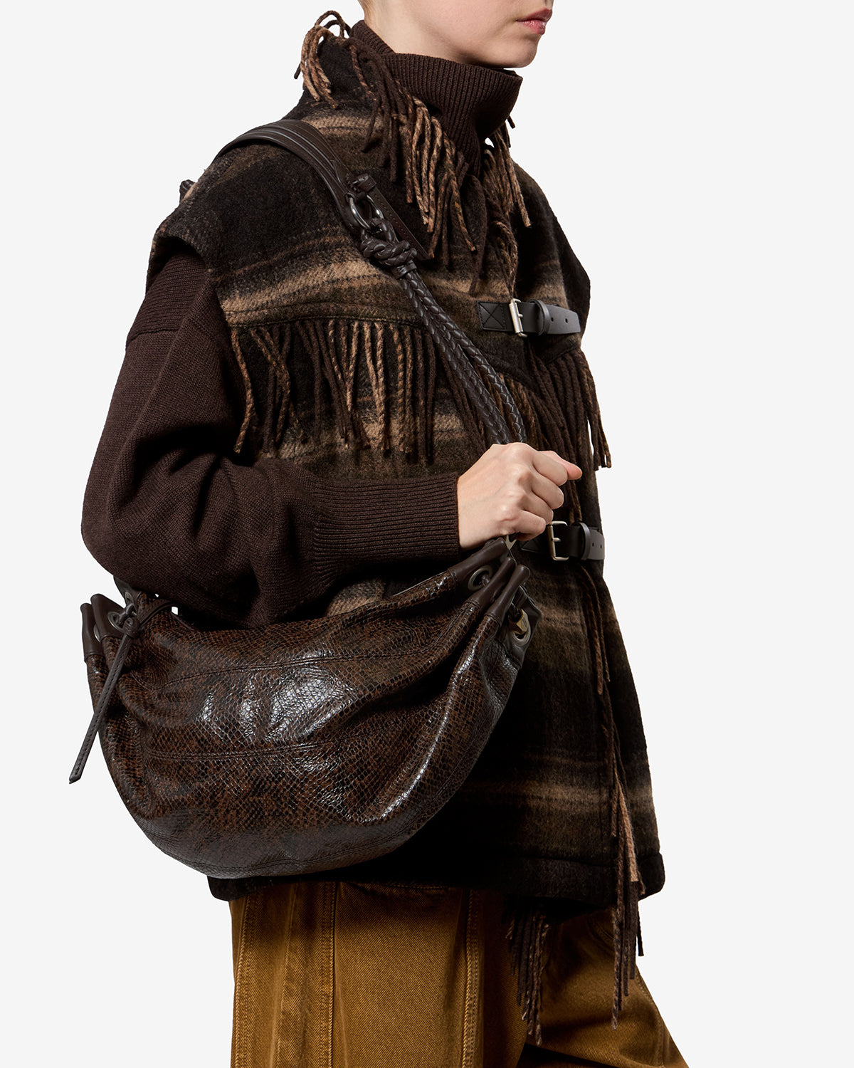 Isabel Marant Maia Medium sac cuir effet python mocha