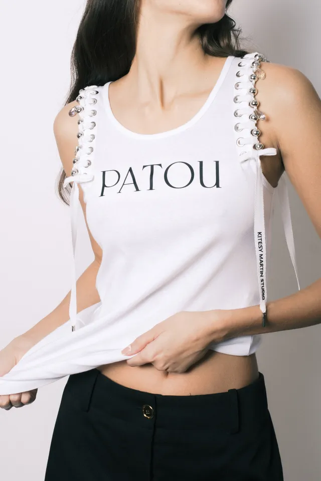 Patou E24SP051 débardeur coton bio blanc ajusté