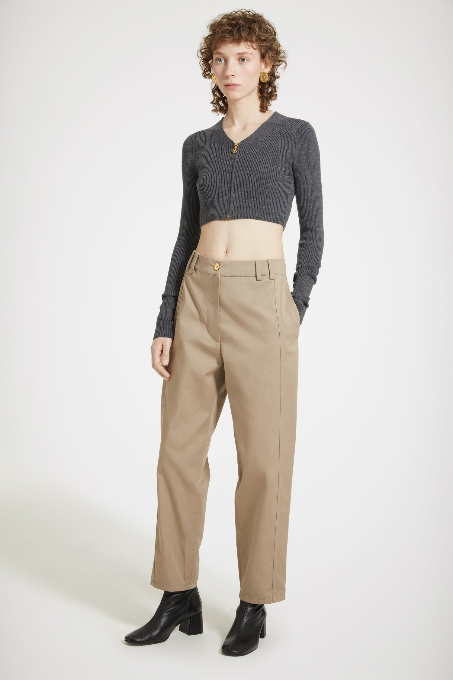 Patou H23TR0320074106P pantalon cargo parchment coton bio