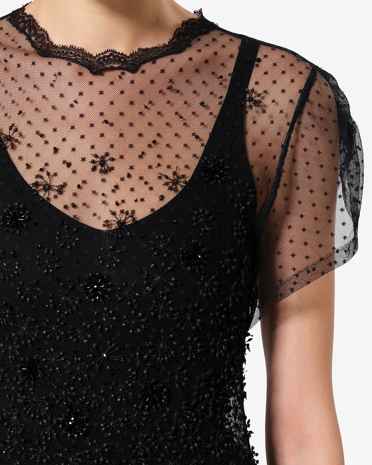 Isabel Marant Otalia RO1220FB-D4J18I robe dentelle noire