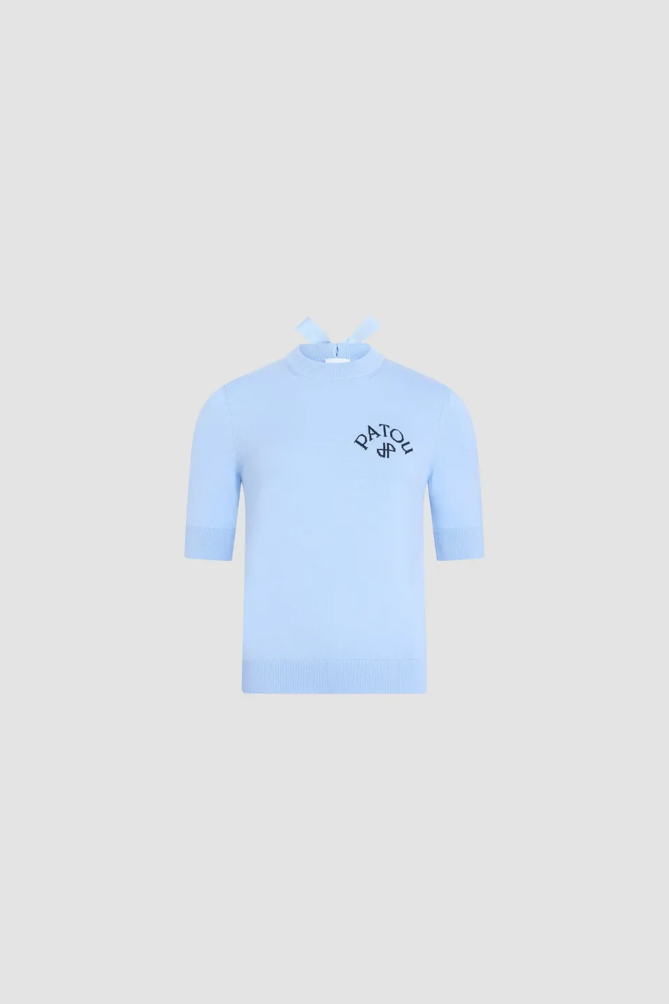 Patou Knitwear P26KN3008045662B pull coton bleu Riviera Blue