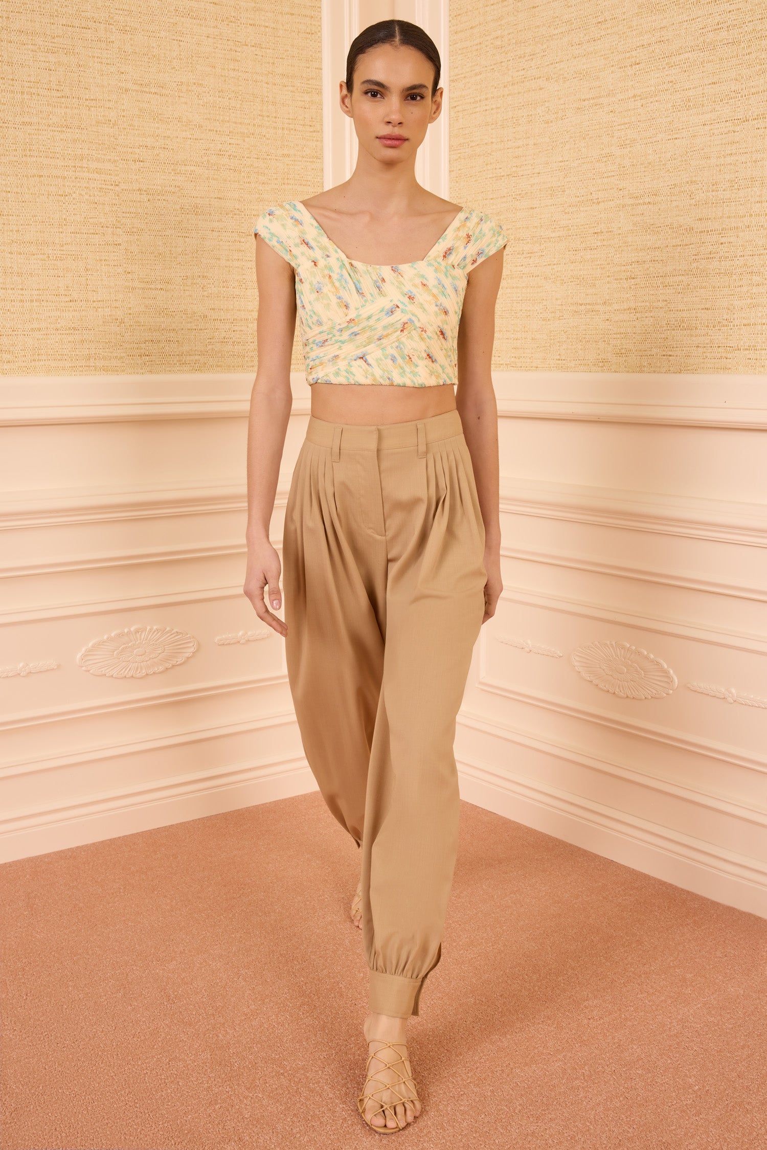 Ulla Johnson Luella PF260411 pantalon laine Dunewood beige
