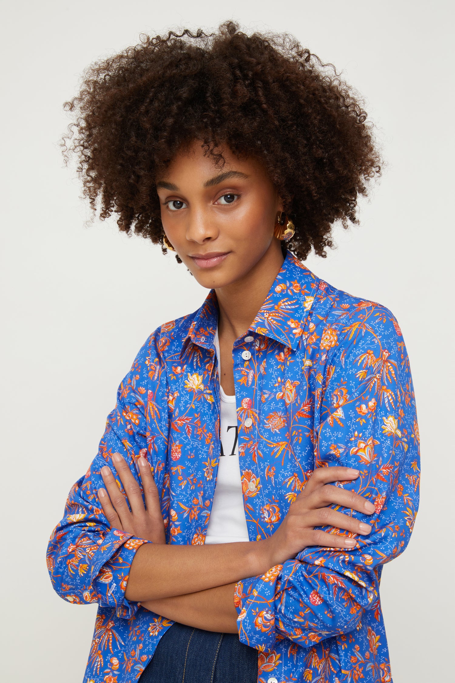 Patou A21BL01300175038 chemise coton bio Citrus Indienne