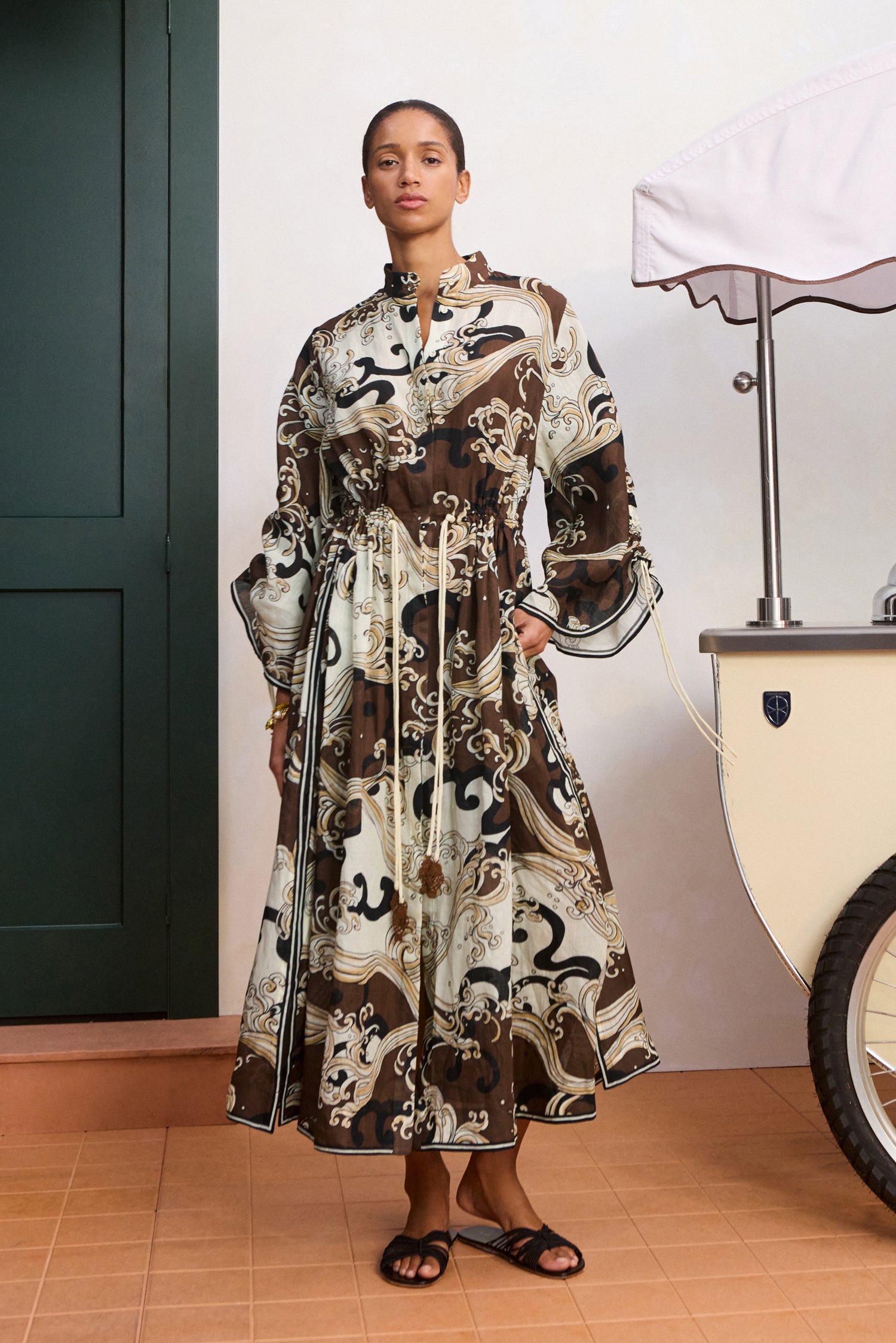 Alemaïs Otis Shirtdress robe chemisier midi vagues