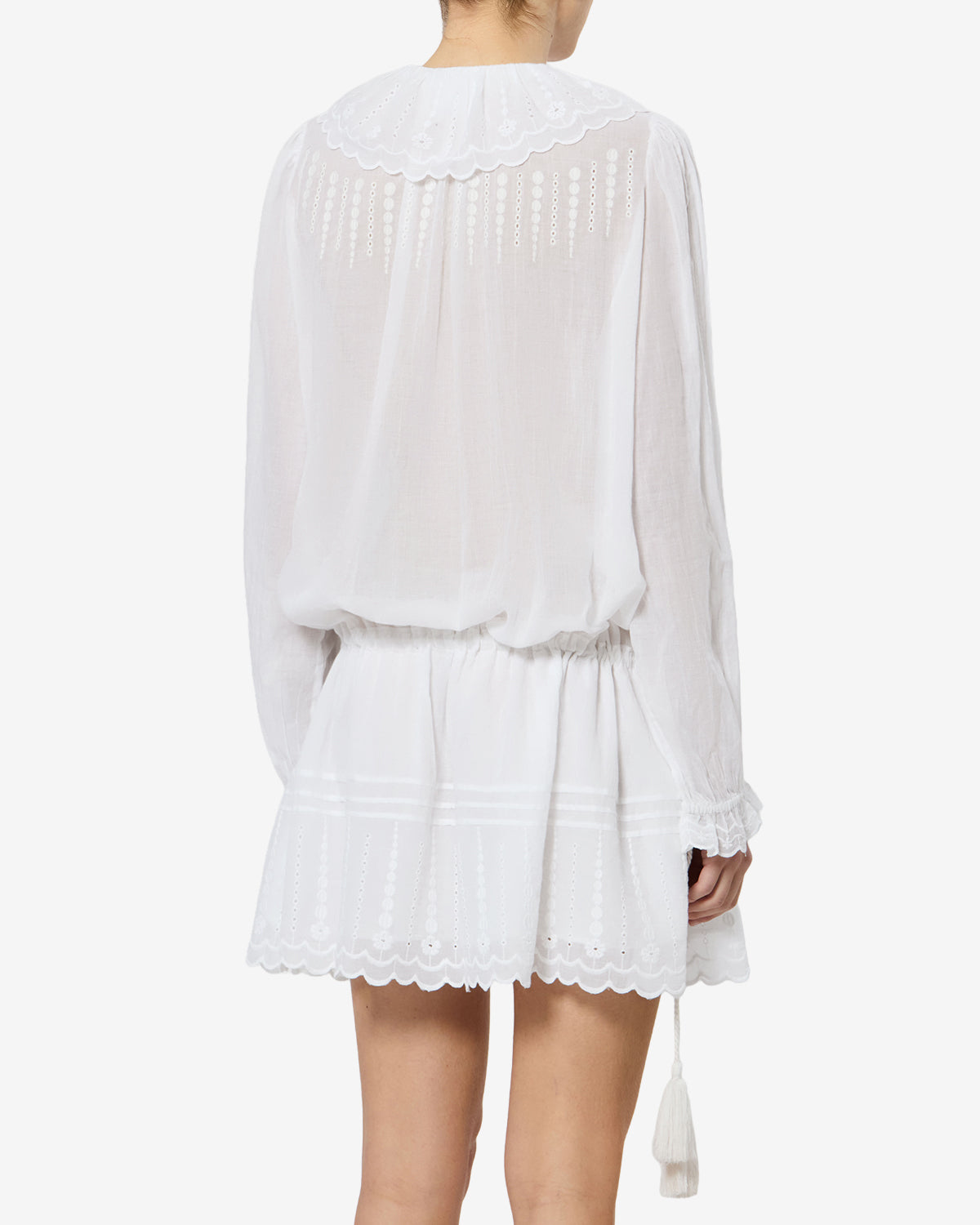Isabel Marant Lenora robe blanc voile coton brodé
