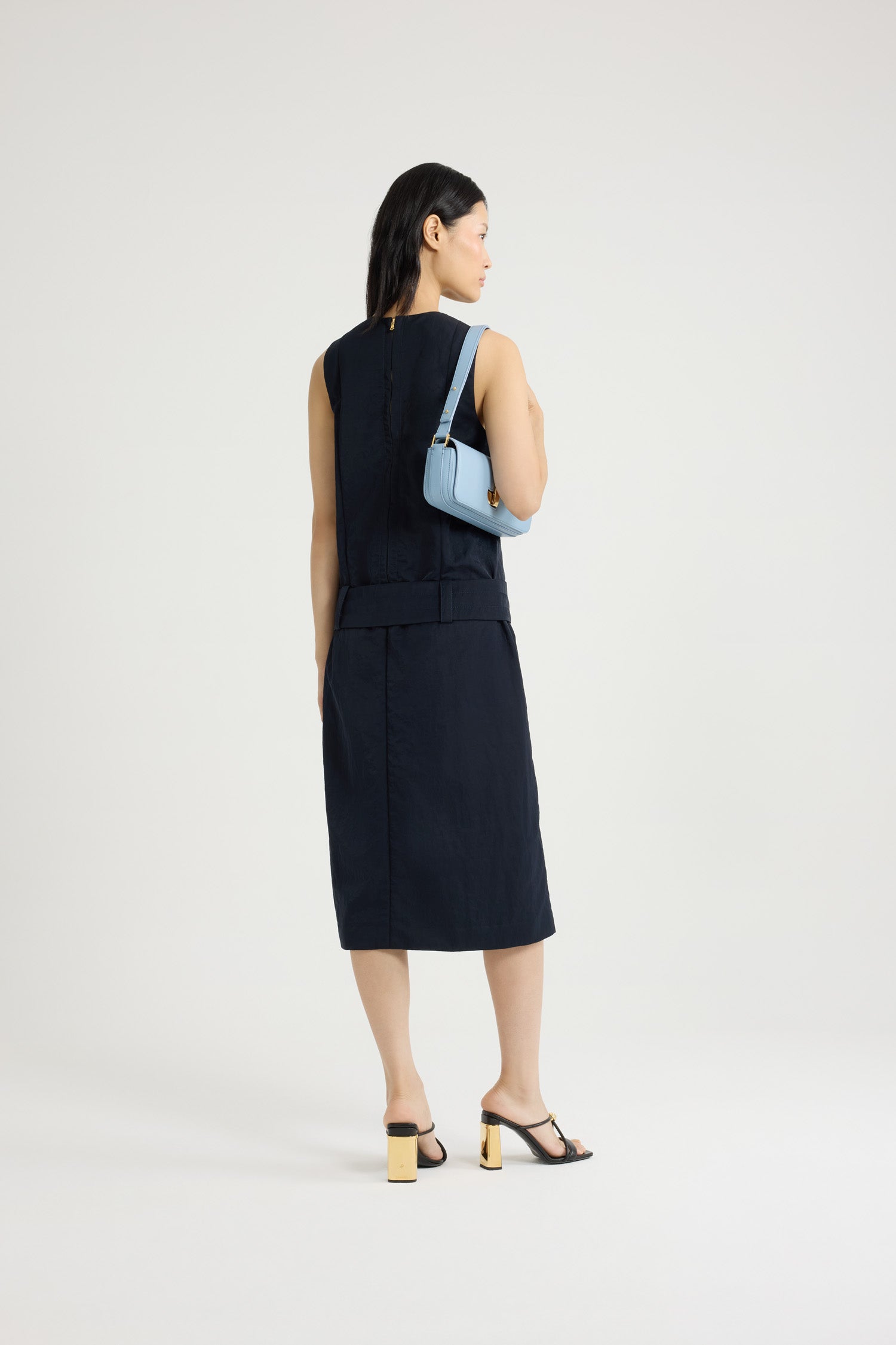 Patou P25DR1660204699N robe midi nylon Navy Black