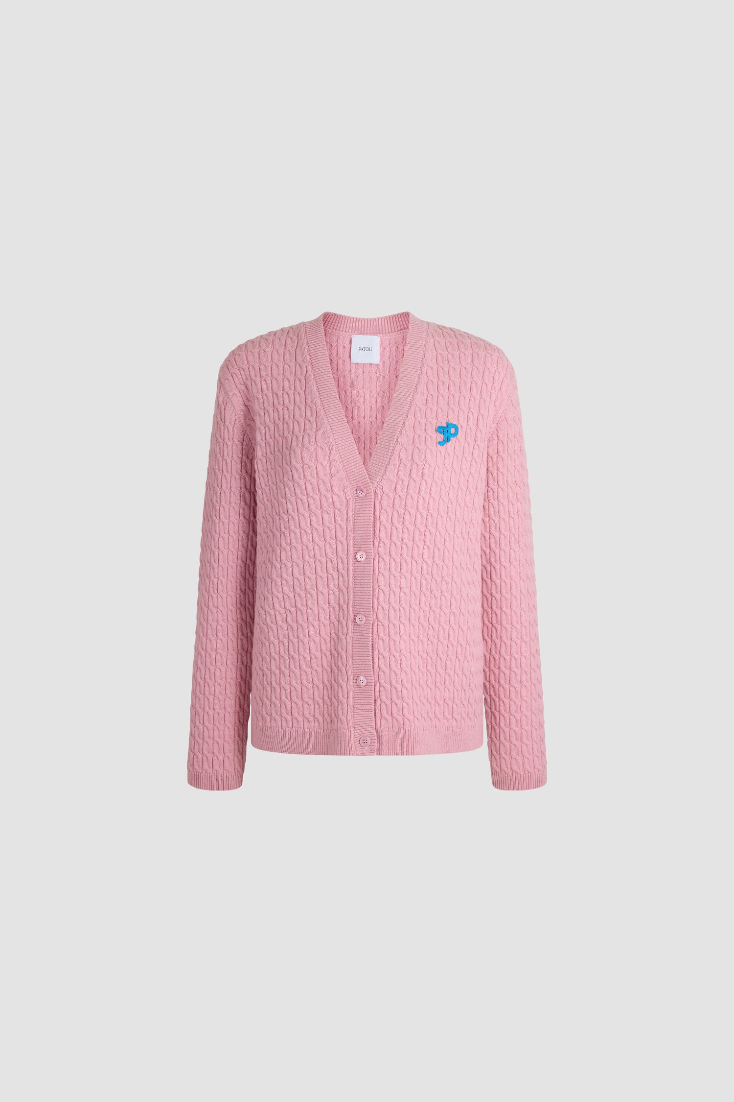 Patou H26KN3778103469P cardigan rose laine cachemire