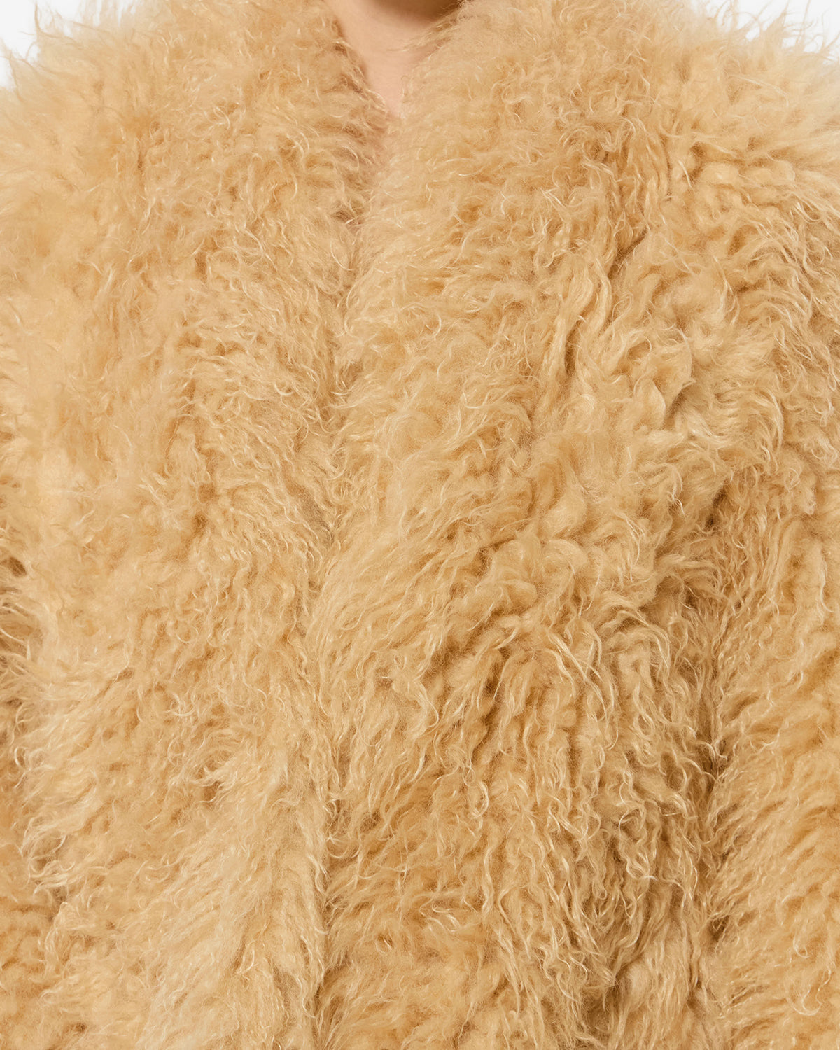 Isabel Marant Mylae manteau fausse fourrure jaune pâle