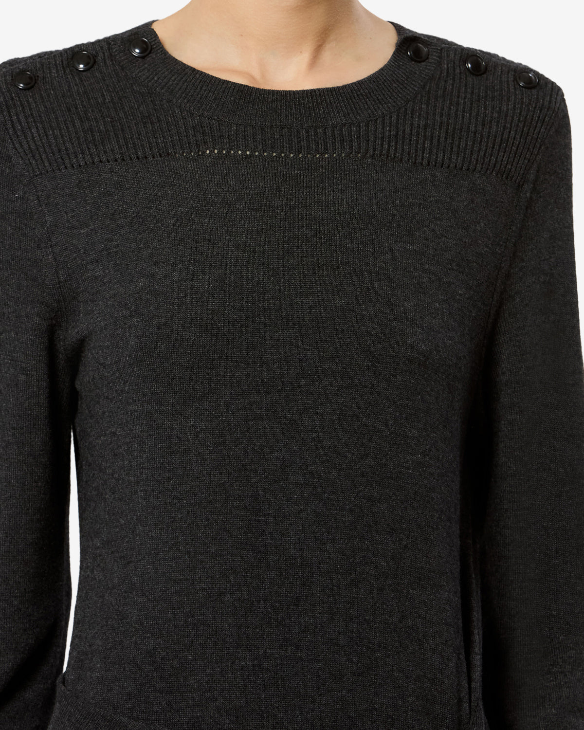 Isabel Marant Jozira RO1187 robe pull anthracite laine longue
