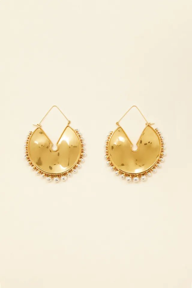 Patou JW006 boucles oreilles laiton perles doré
