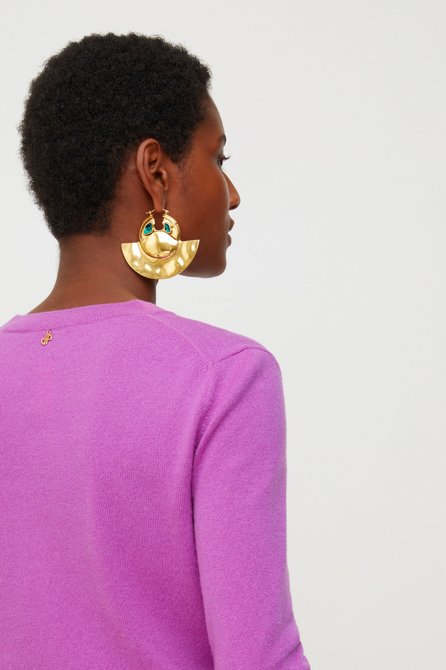 Patou JW005 boucles éventail malachite doré