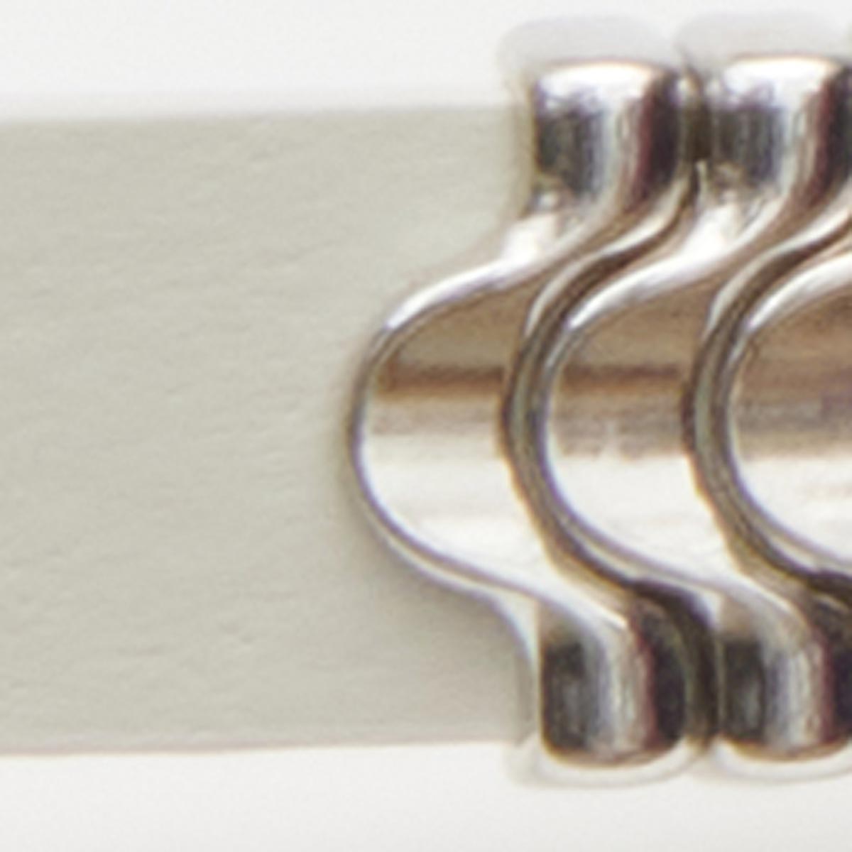 Isabel Marant Odena ceinture cuir écru-argenté 1,5 cm