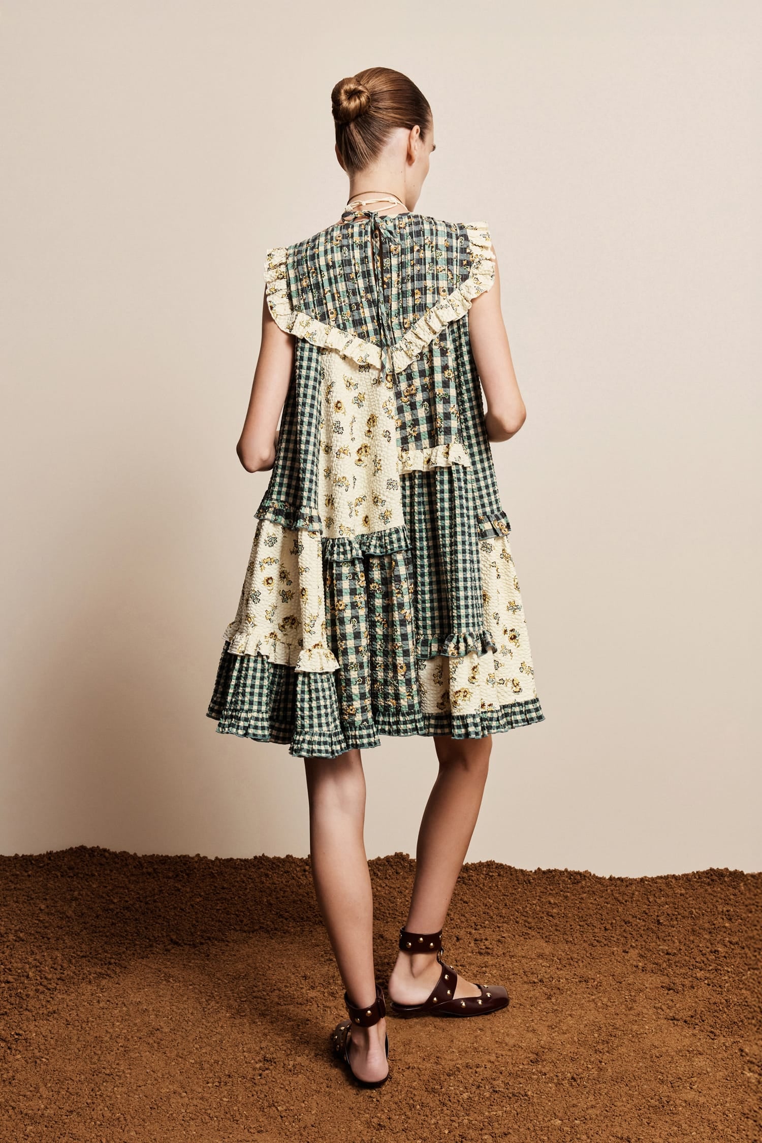 Alemäis Outrider robe mini patchwork seersucker fleurie