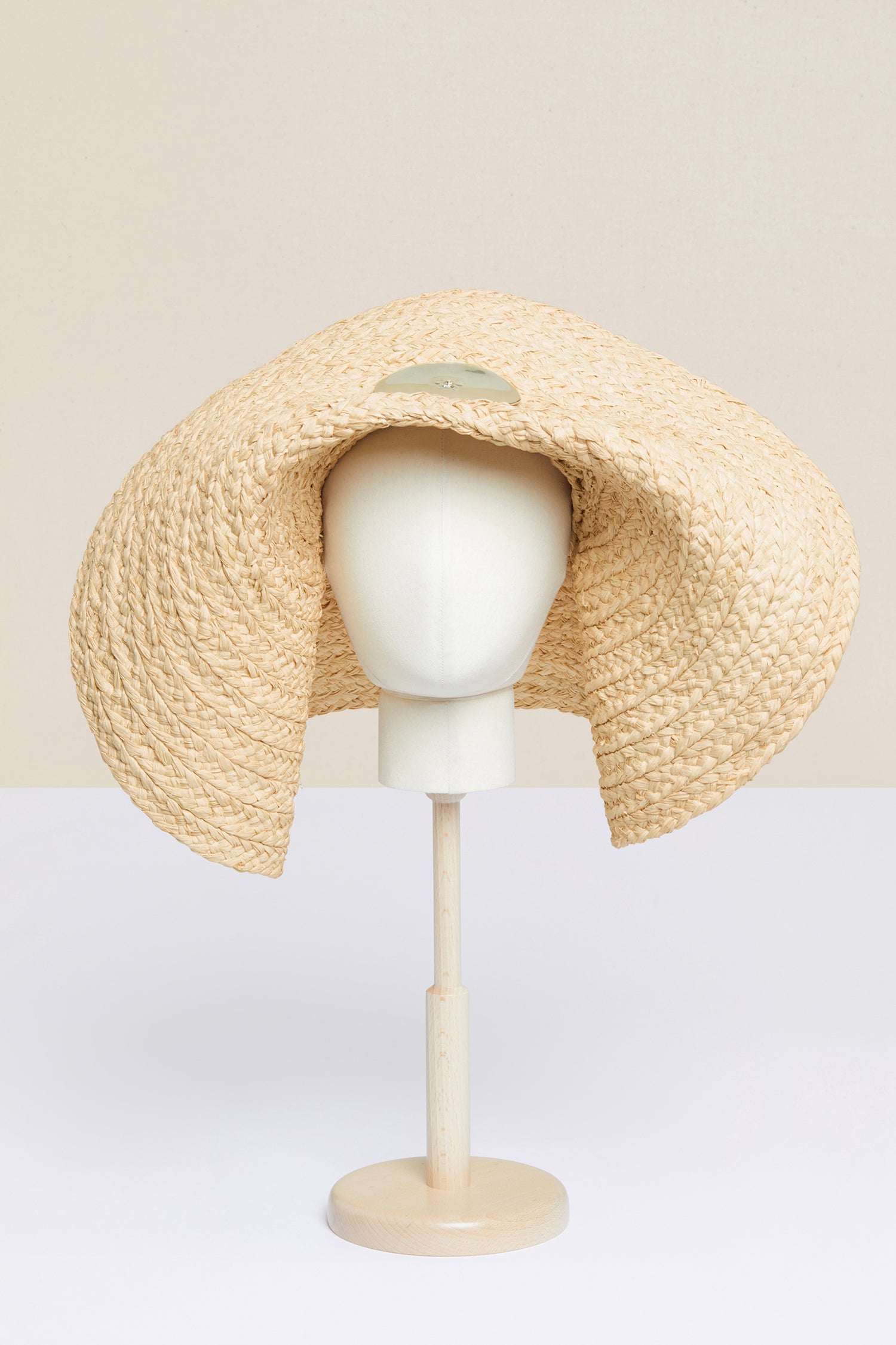Patou AC007 capeline tressée crème palmier orné TU